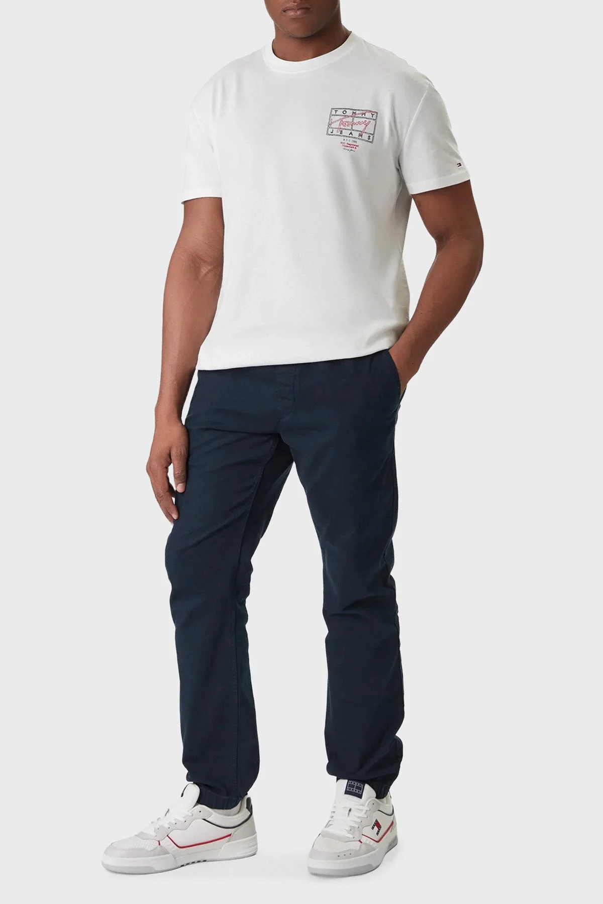 Tommy Jeans Pamuklu Regular Fit Bisiklet Yaka Erkek T Shirt DM0DM22319 YBL BEYAZ - 2