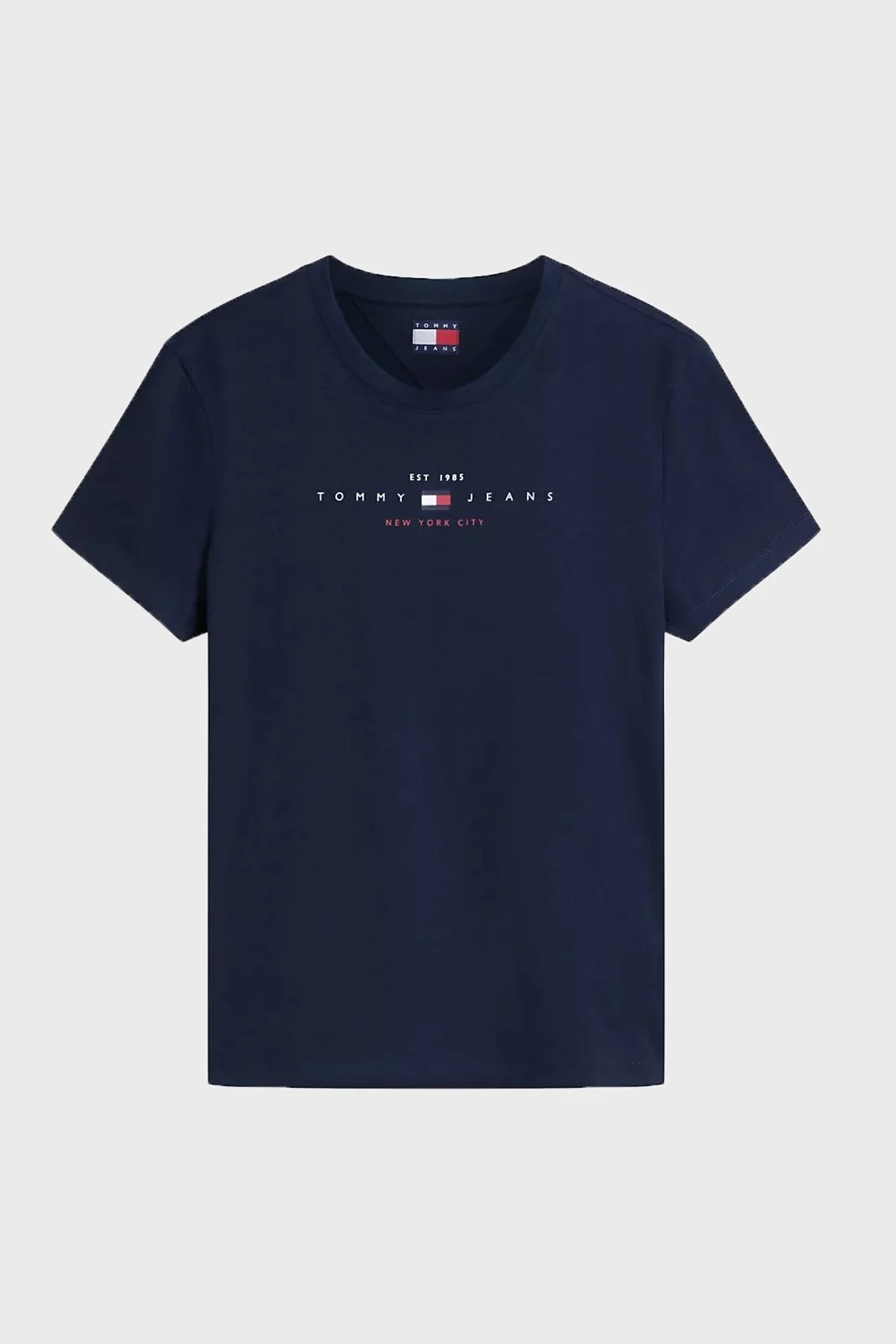 Tommy Jeans Pamuklu Regular Fit Bisiklet Yaka Kadın T Shirt DW0DW22789 C1G Lacivert - 5