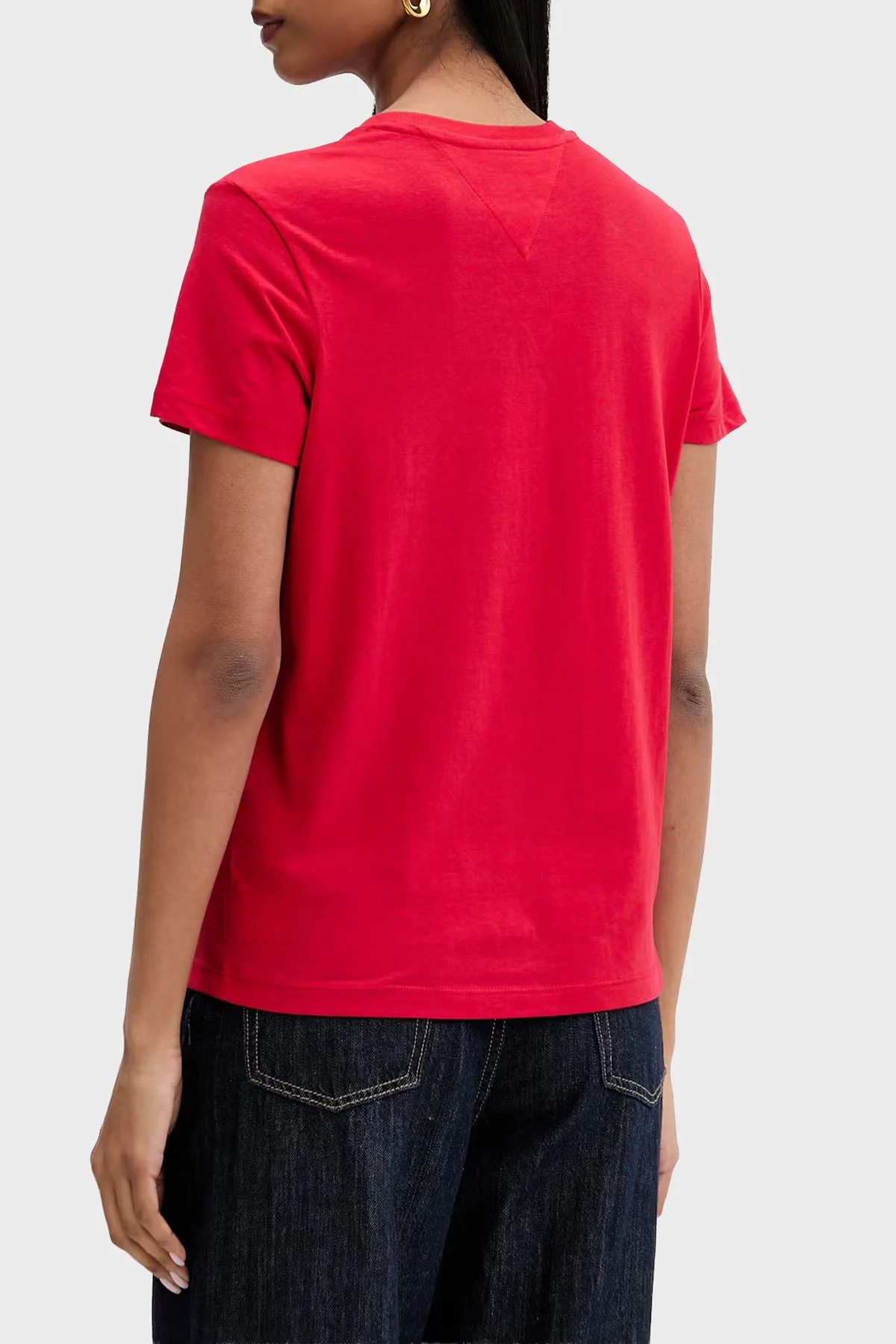 Tommy Jeans Pamuklu Regular Fit Bisiklet Yaka Kadın T Shirt DW0DW22789 XK9 Kırmızı - 3
