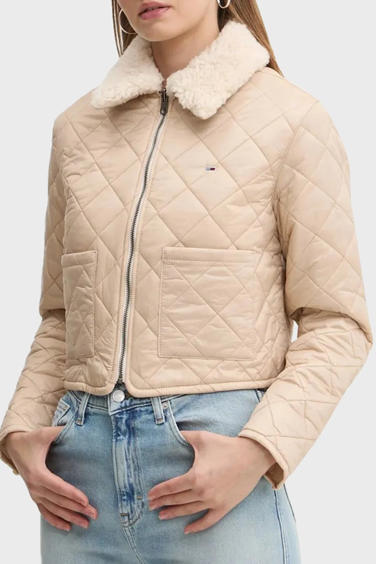 Tommy Jeans Pamuklu Regular Fit Çift Taraflı Bayan Kot Ceket DW0DW19631 1AB AÇIK MAVİ - 3