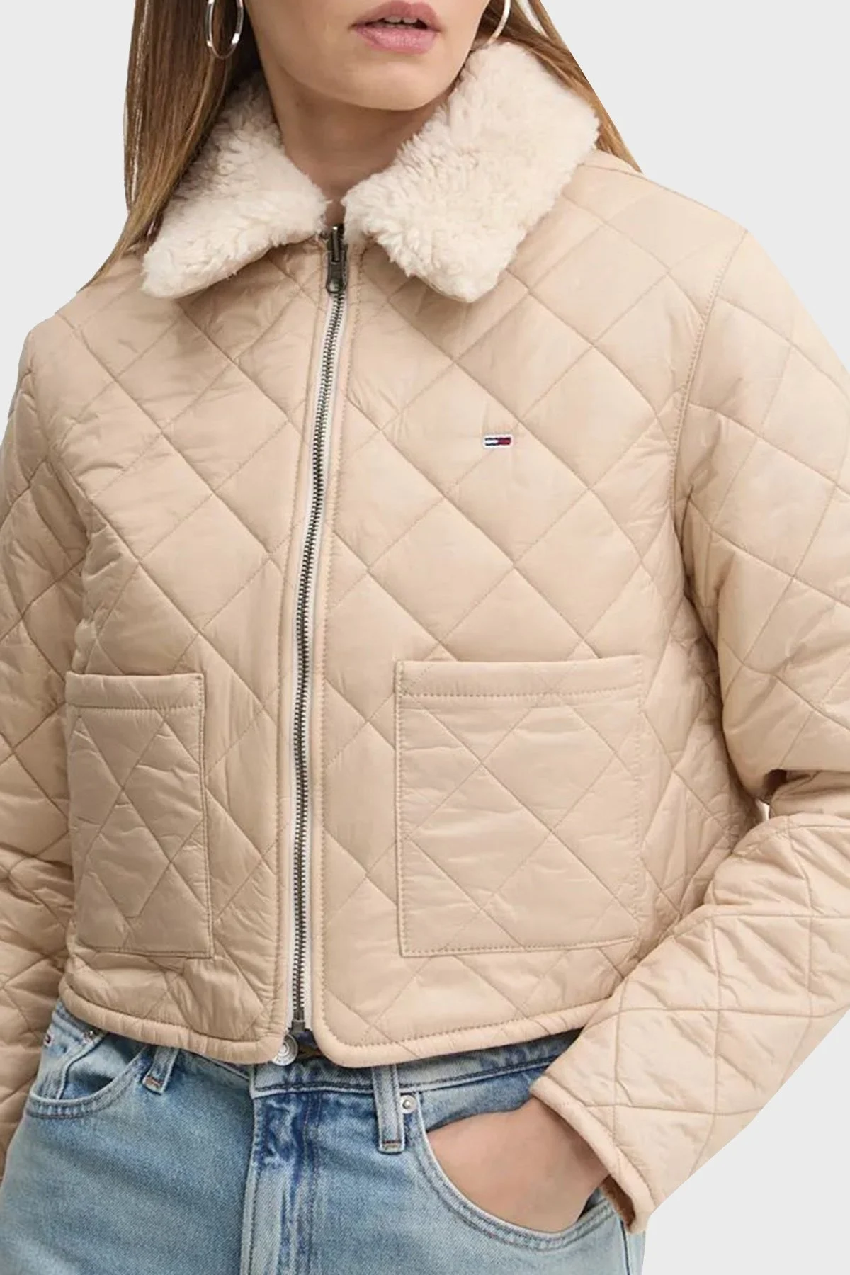 Tommy Jeans Pamuklu Regular Fit Çift Taraflı Bayan Kot Ceket DW0DW19631 1AB AÇIK MAVİ - 7