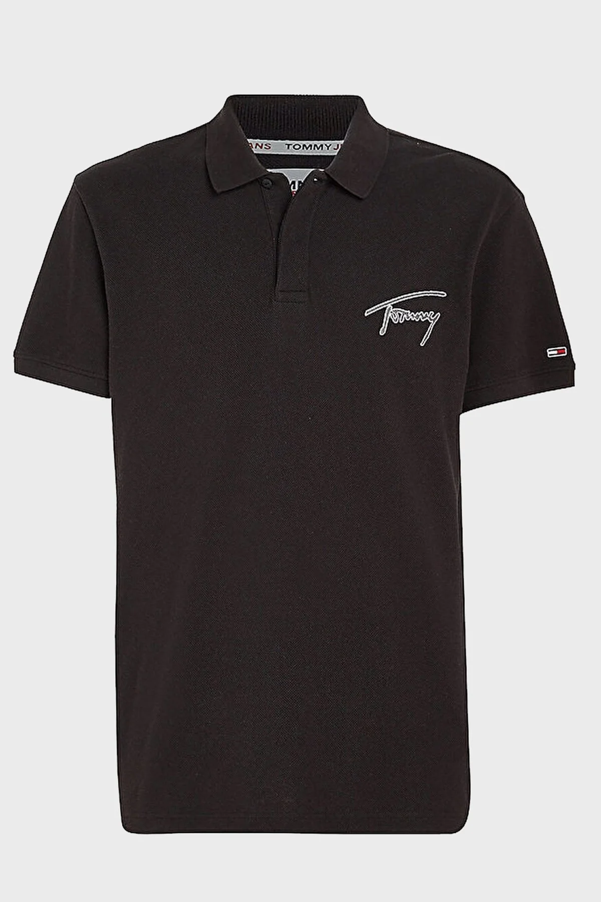 Tommy Jeans Pamuklu Regular Fit Düğmeli Erkek Polo T Shirt DM0DM16217 BDS SİYAH - 5