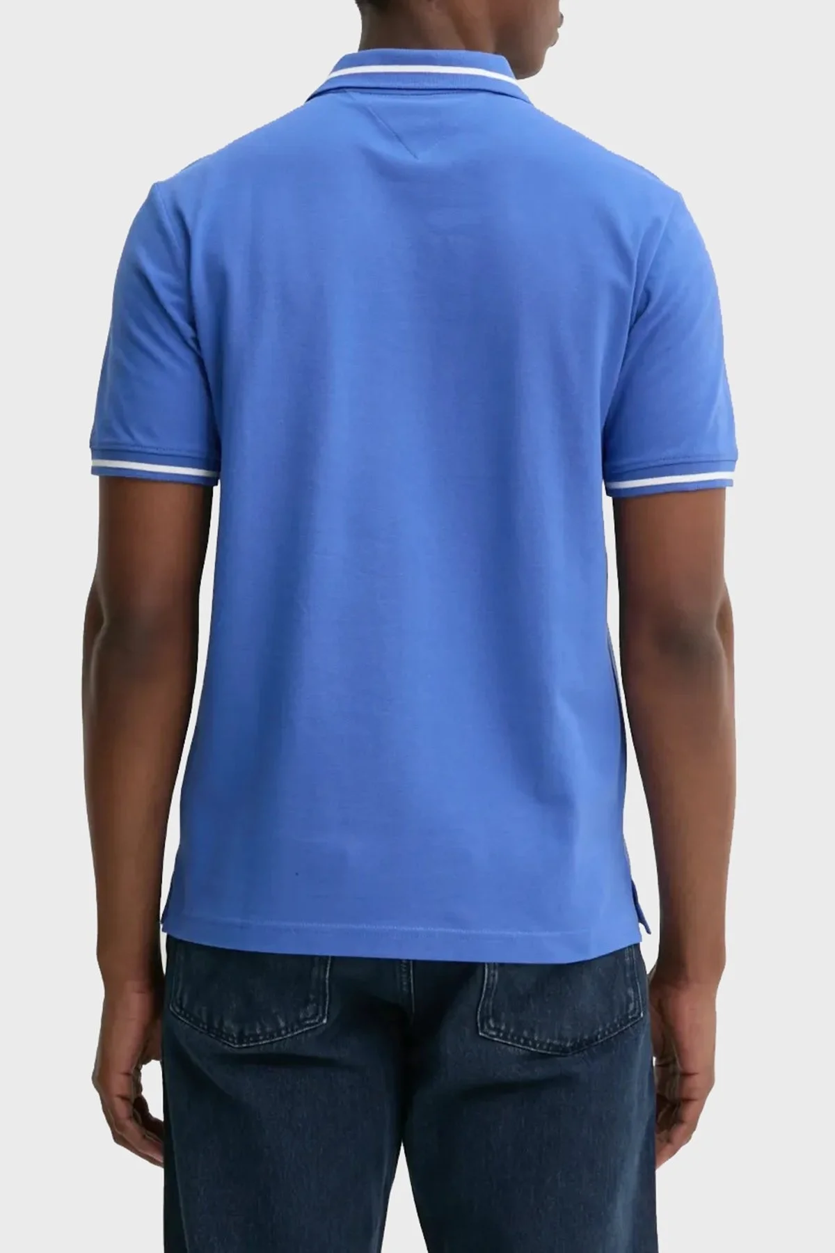 Tommy Jeans Pamuklu Regular Fit Düğmeli Erkek Polo Yaka T Shirt DM0DM20745 C6E MAVİ - 3