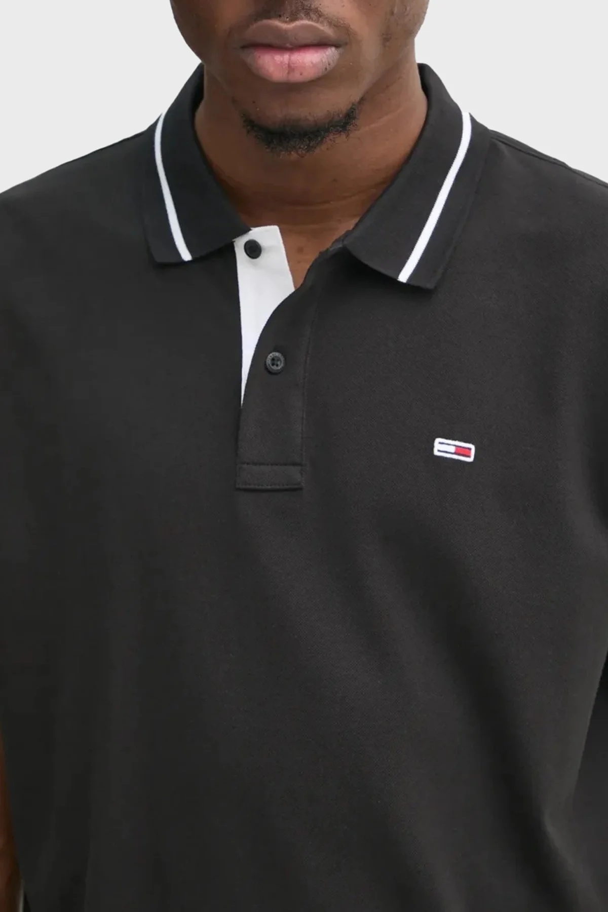 Tommy Jeans Pamuklu Regular Fit Düğmeli Erkek Polo Yaka T Shirt DM0DM20745 PT2 KOYU GRİ - 9