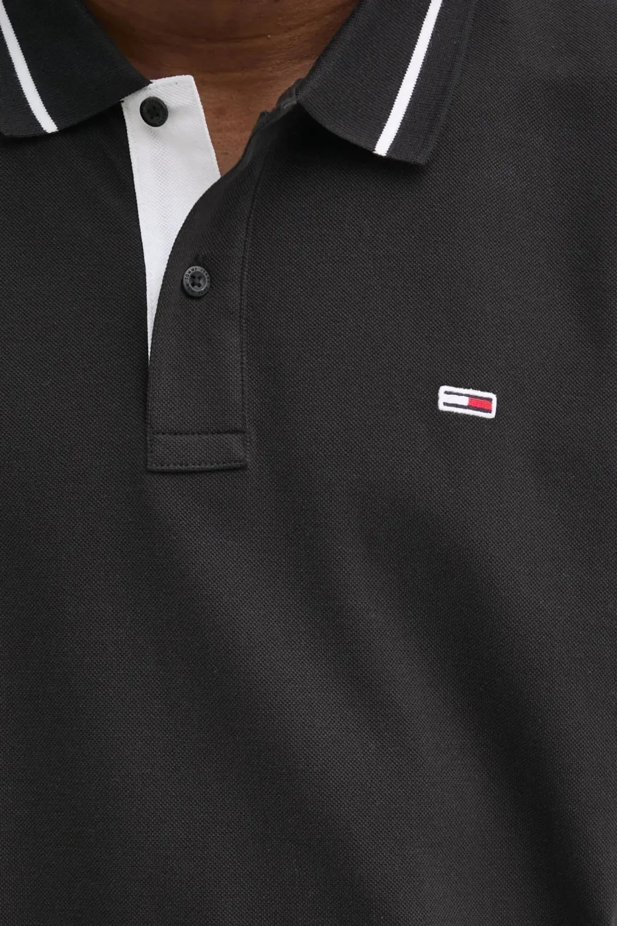 Tommy Jeans Pamuklu Regular Fit Düğmeli Erkek Polo Yaka T Shirt DM0DM20745 PT2 KOYU GRİ - 10