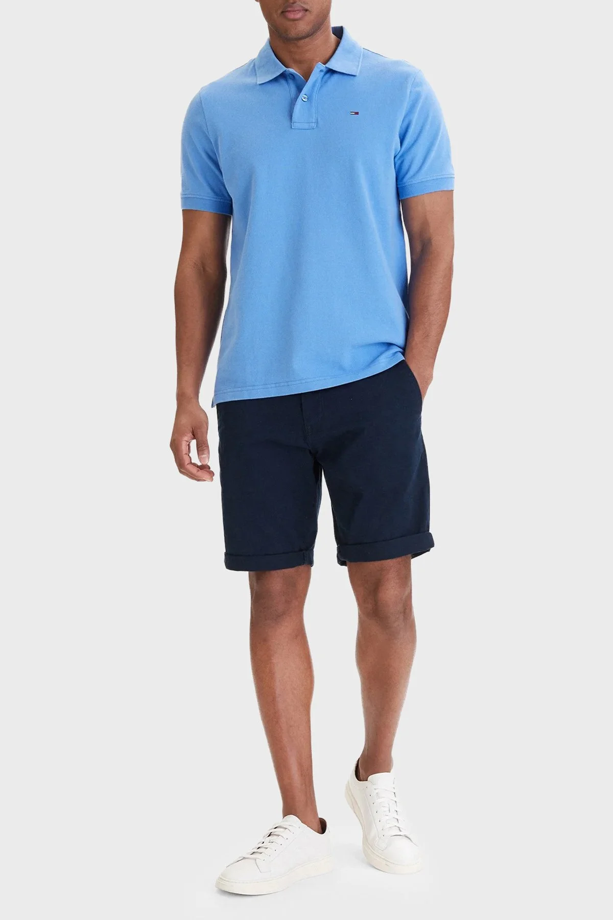 Tommy Jeans Pamuklu Regular Fit Düğmeli Erkek Polo Yaka T Shirt DM0DM22711 C38 MAVİ - 2