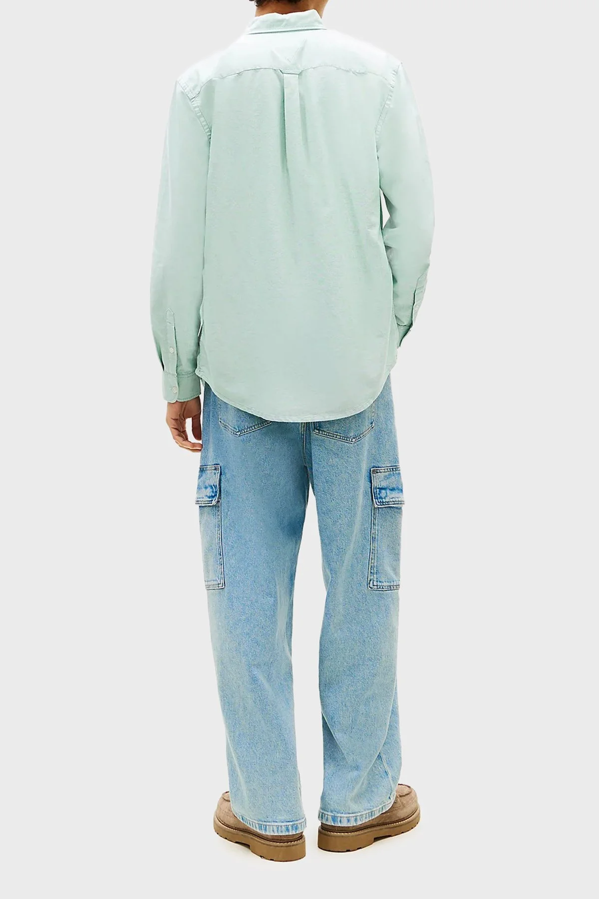 Tommy Jeans Pamuklu Regular Fit Düğmeli Yaka Erkek Gömlek DM0DM21298 L5Y YEŞİL - 3