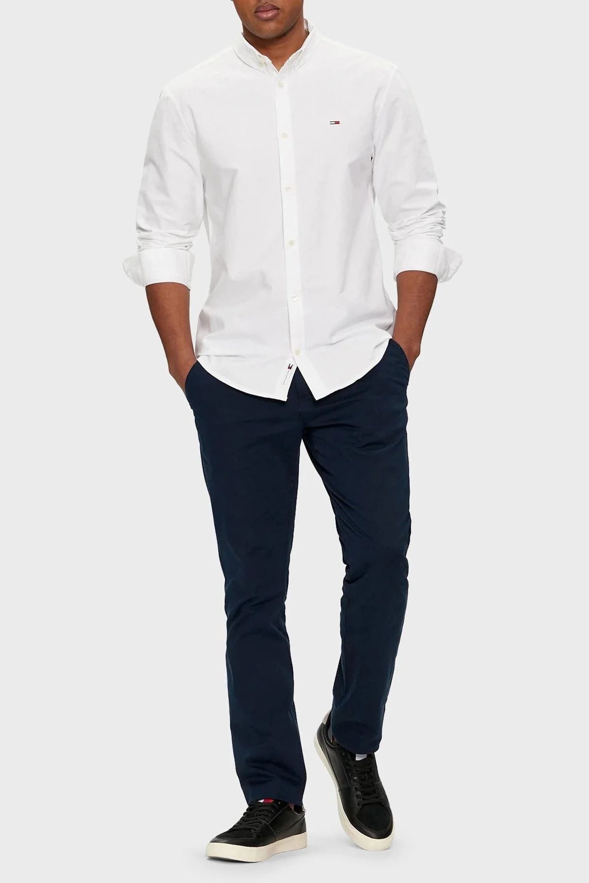 Tommy Jeans Pamuklu Regular Fit Erkek Gömlek DM0DM19134 YBR BEYAZ - 3