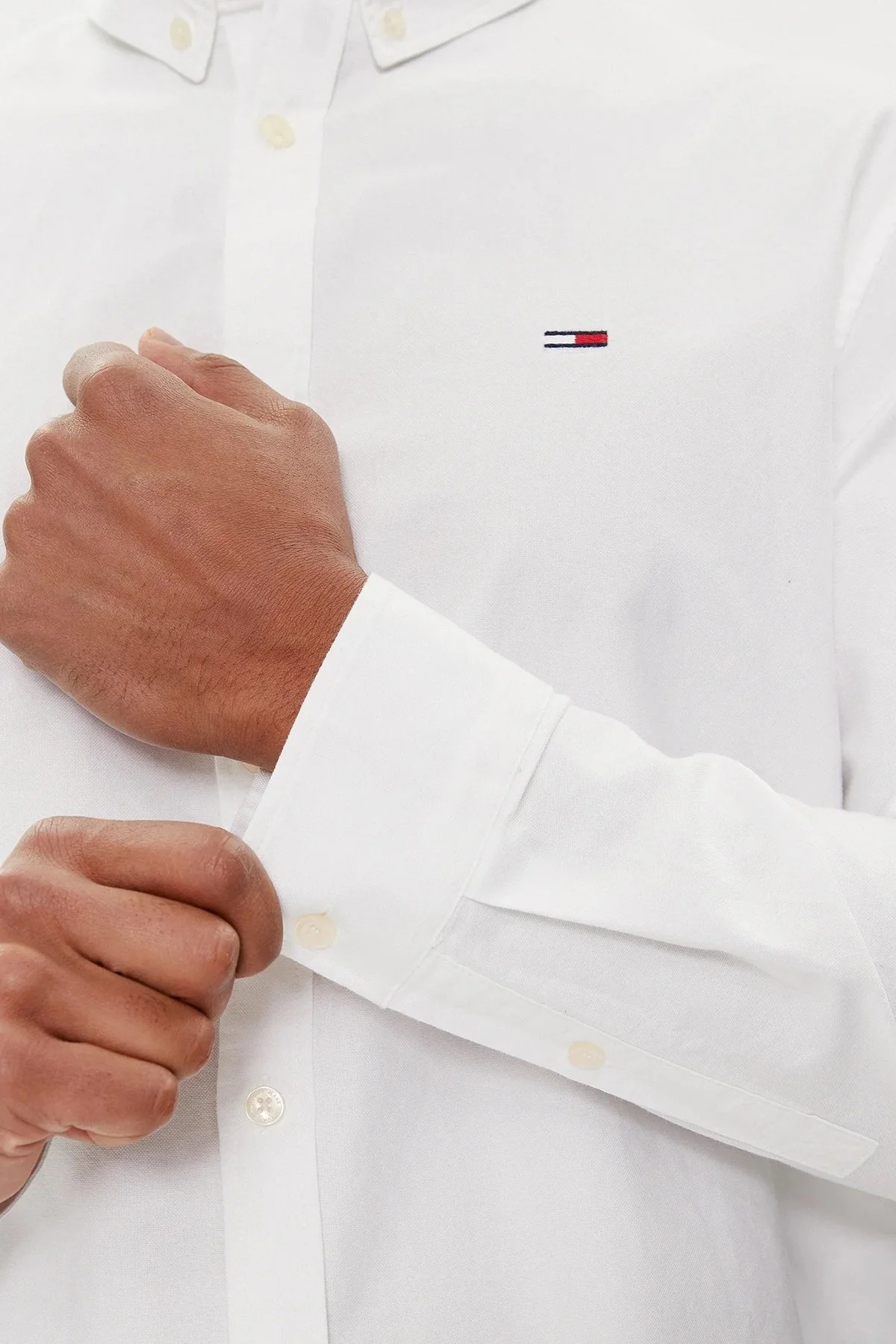 Tommy Jeans Pamuklu Regular Fit Erkek Gömlek DM0DM19134 YBR BEYAZ - 4