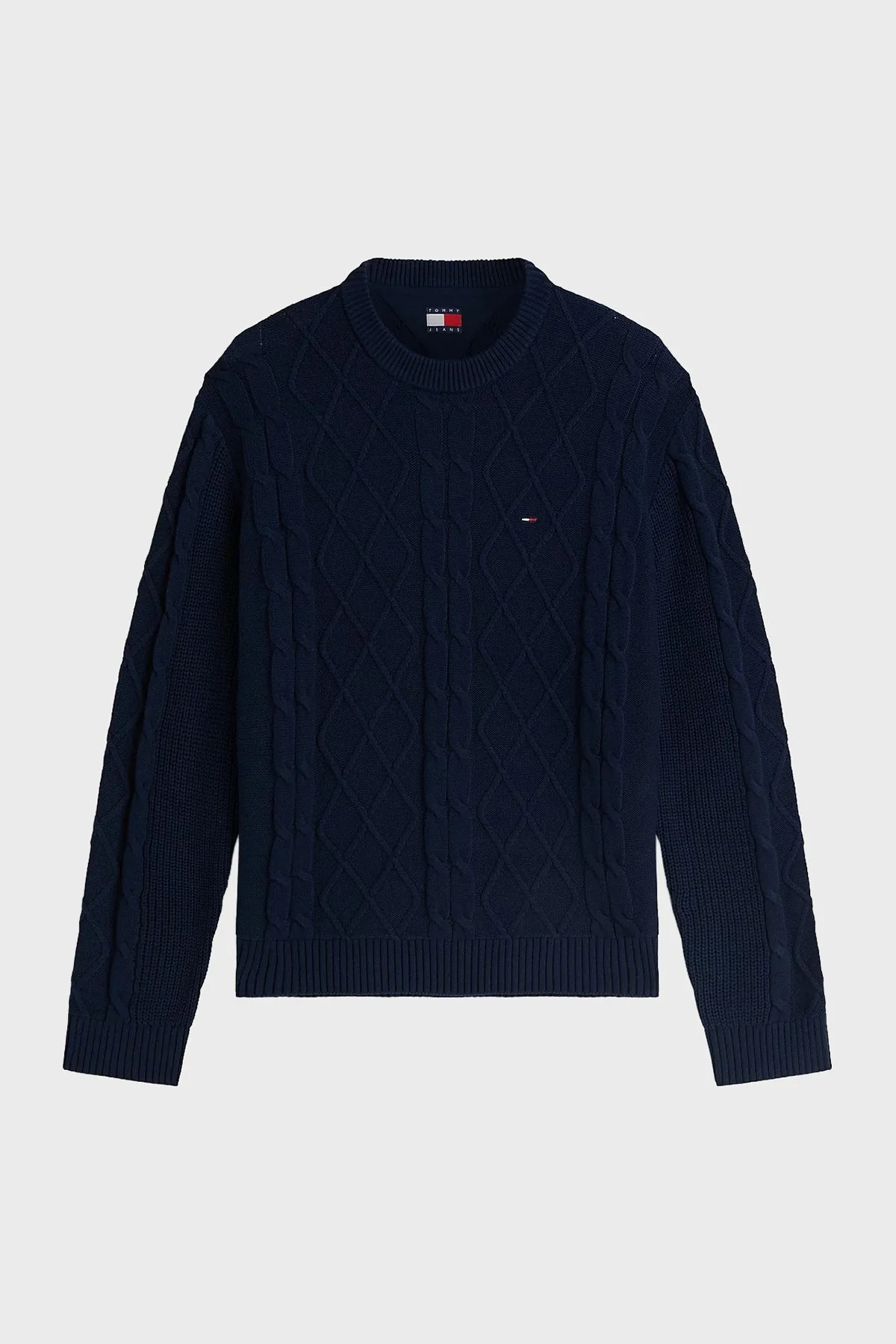 Tommy Jeans Pamuklu Regular Fit Erkek Kazak DM0DM23405 C1G Lacivert - 5