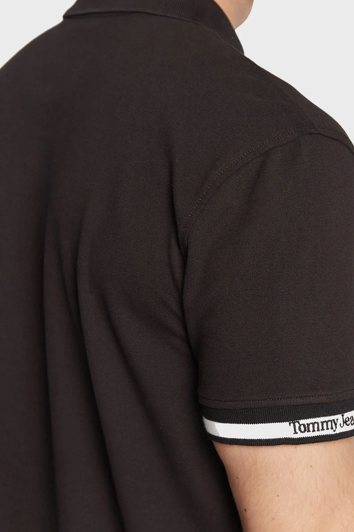 Tommy Jeans Pamuklu Regular Fit Erkek Polo T Shirt DM0DM15751 BDS SİYAH - 4