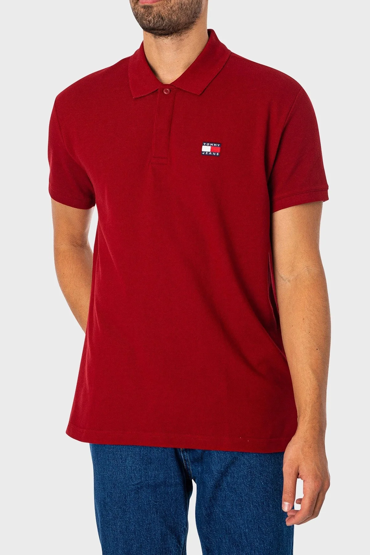 Tommy Jeans Pamuklu Regular Fit Erkek Polo Yaka T Shirt DM0DM18314 XMO KIRMIZI - 2