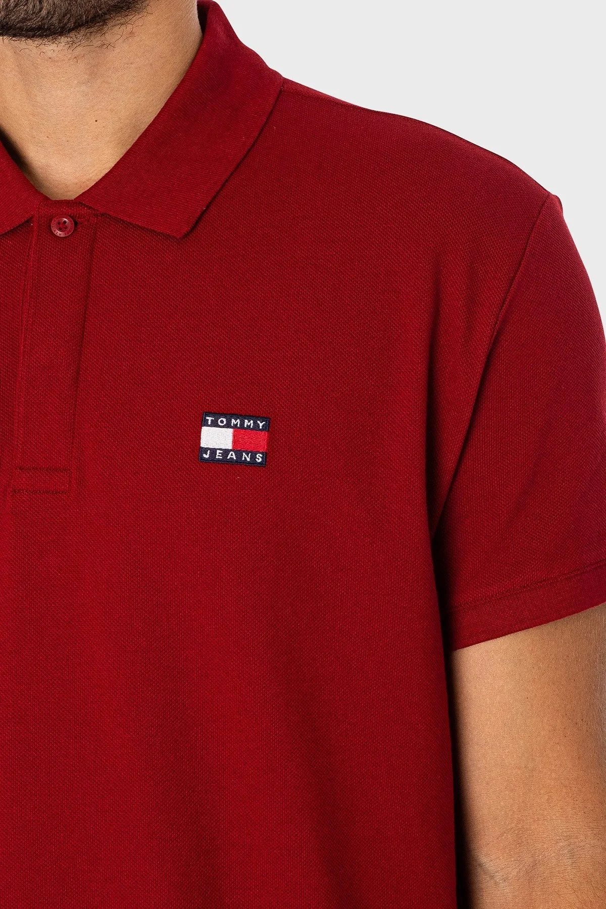Tommy Jeans Pamuklu Regular Fit Erkek Polo Yaka T Shirt DM0DM18314 XMO KIRMIZI - 8