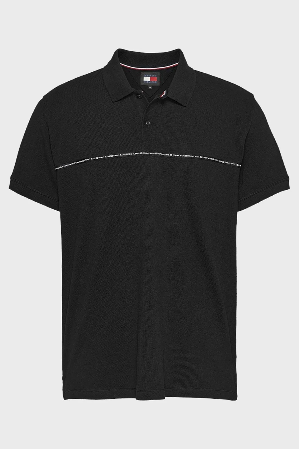 Tommy Jeans Pamuklu Regular Fit Erkek Polo Yaka T Shirt DM0DM18926 BDS SİYAH - 1