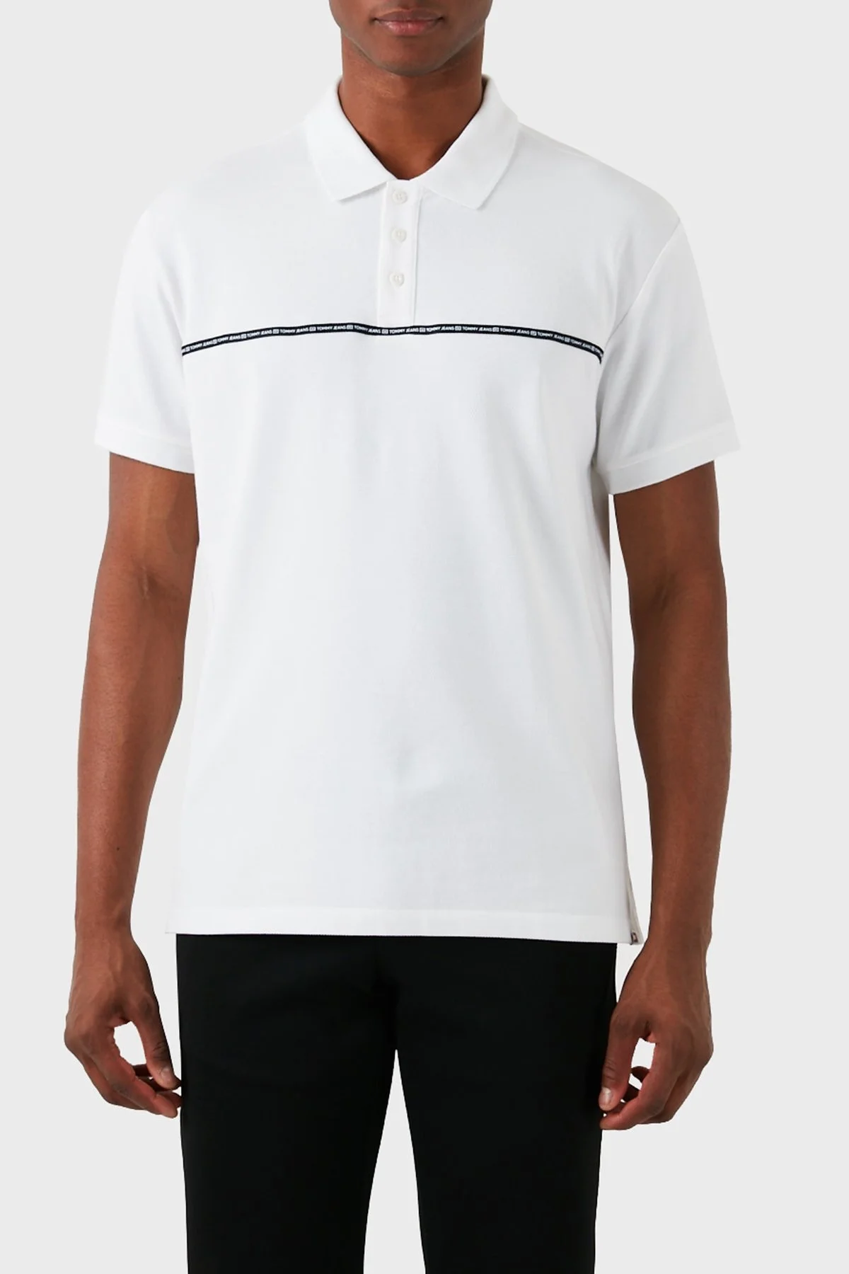 Tommy Jeans Pamuklu Regular Fit Erkek Polo Yaka T Shirt DM0DM18926 YBR BEYAZ - 2