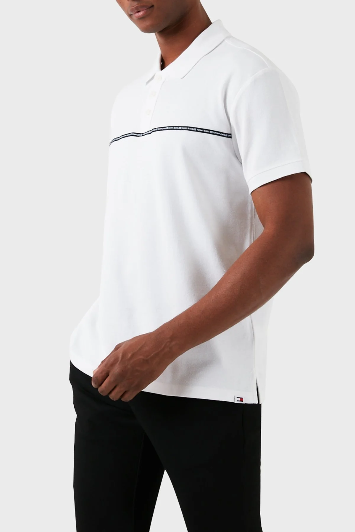 Tommy Jeans Pamuklu Regular Fit Erkek Polo Yaka T Shirt DM0DM18926 YBR BEYAZ - 3