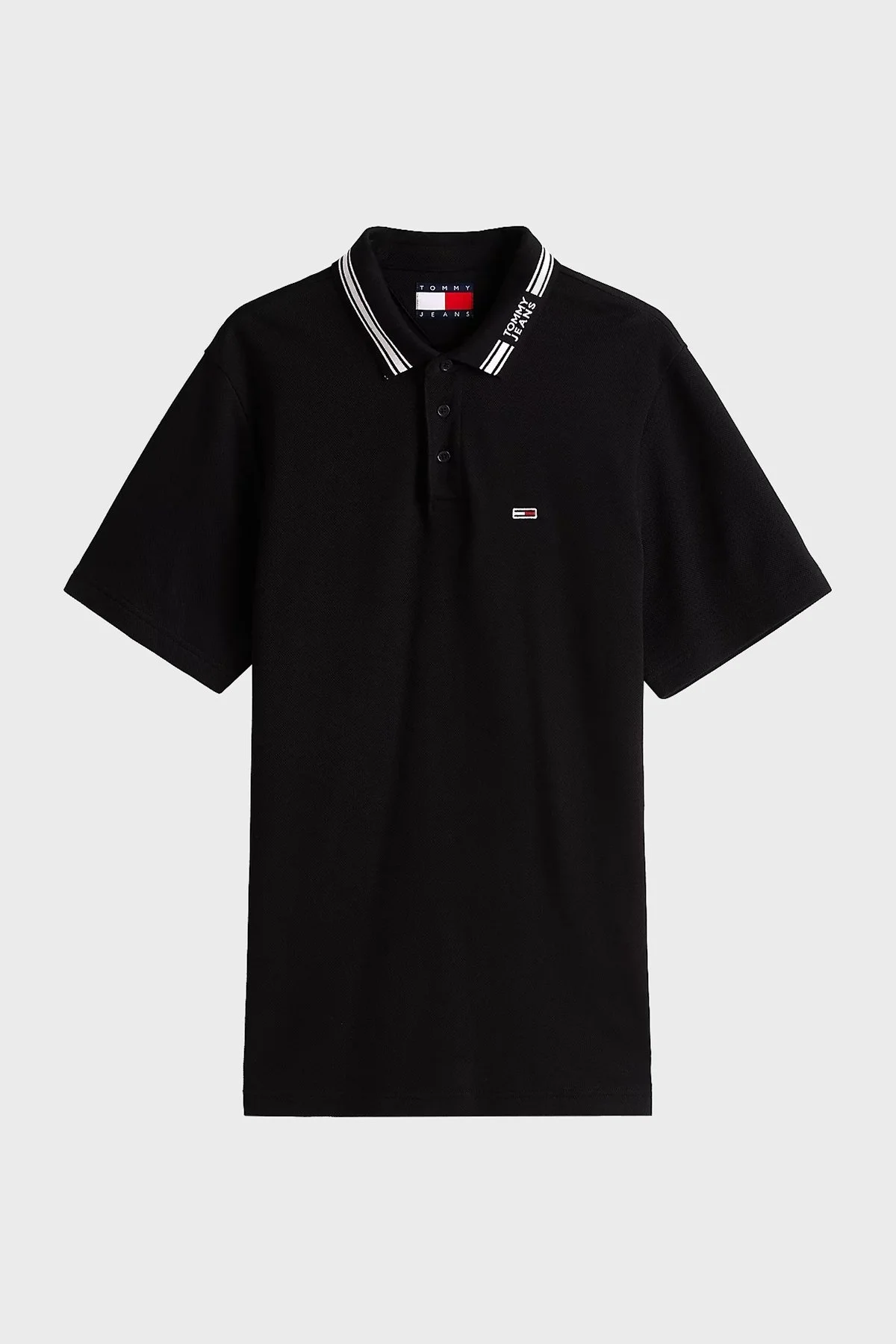 Tommy Jeans Pamuklu Regular Fit Erkek Polo Yaka T Shirt DM0DM20225 BDS SİYAH - 5