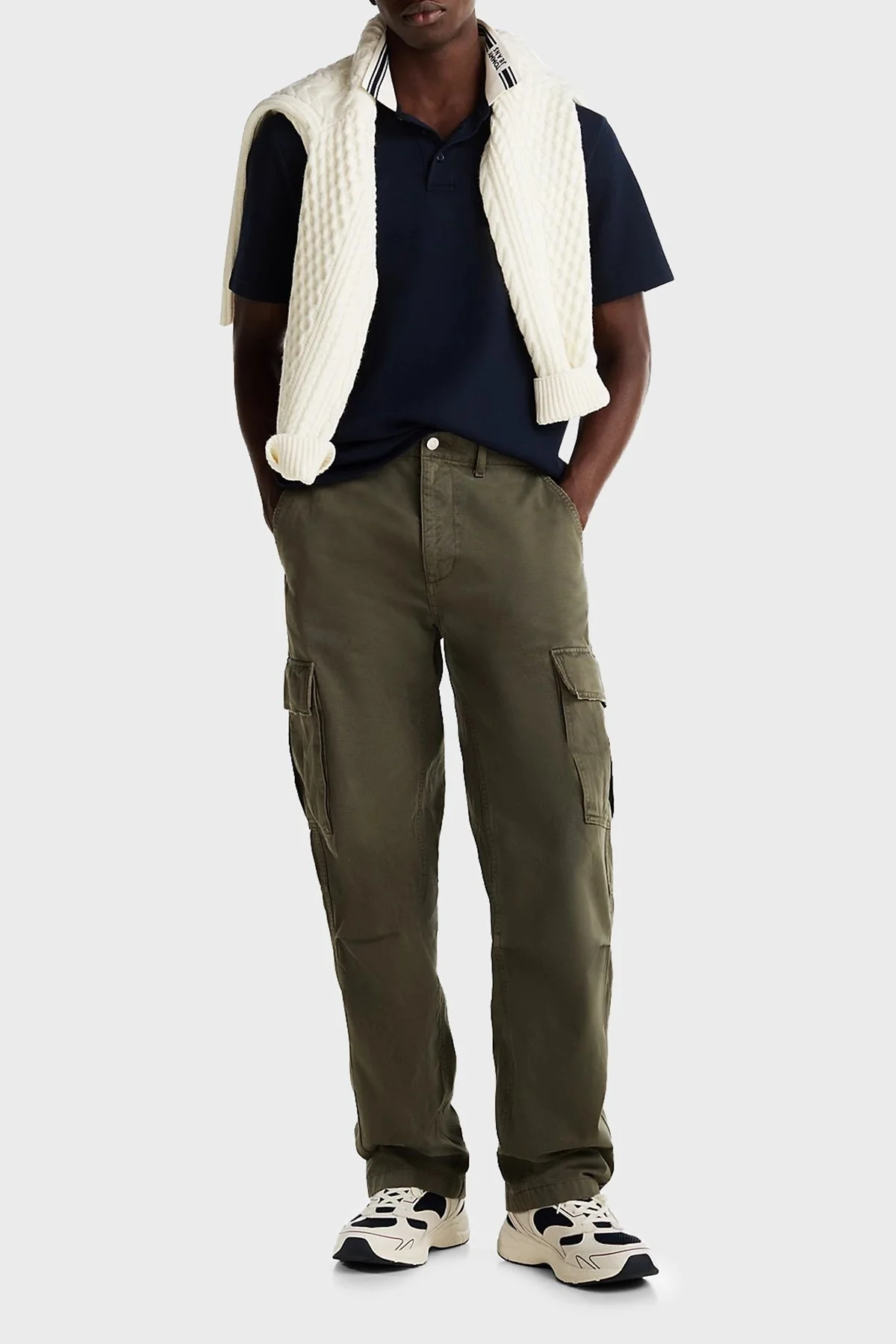 Tommy Jeans Pamuklu Regular Fit Erkek Polo Yaka T Shirt DM0DM20225 C1G LACİVERT - 7