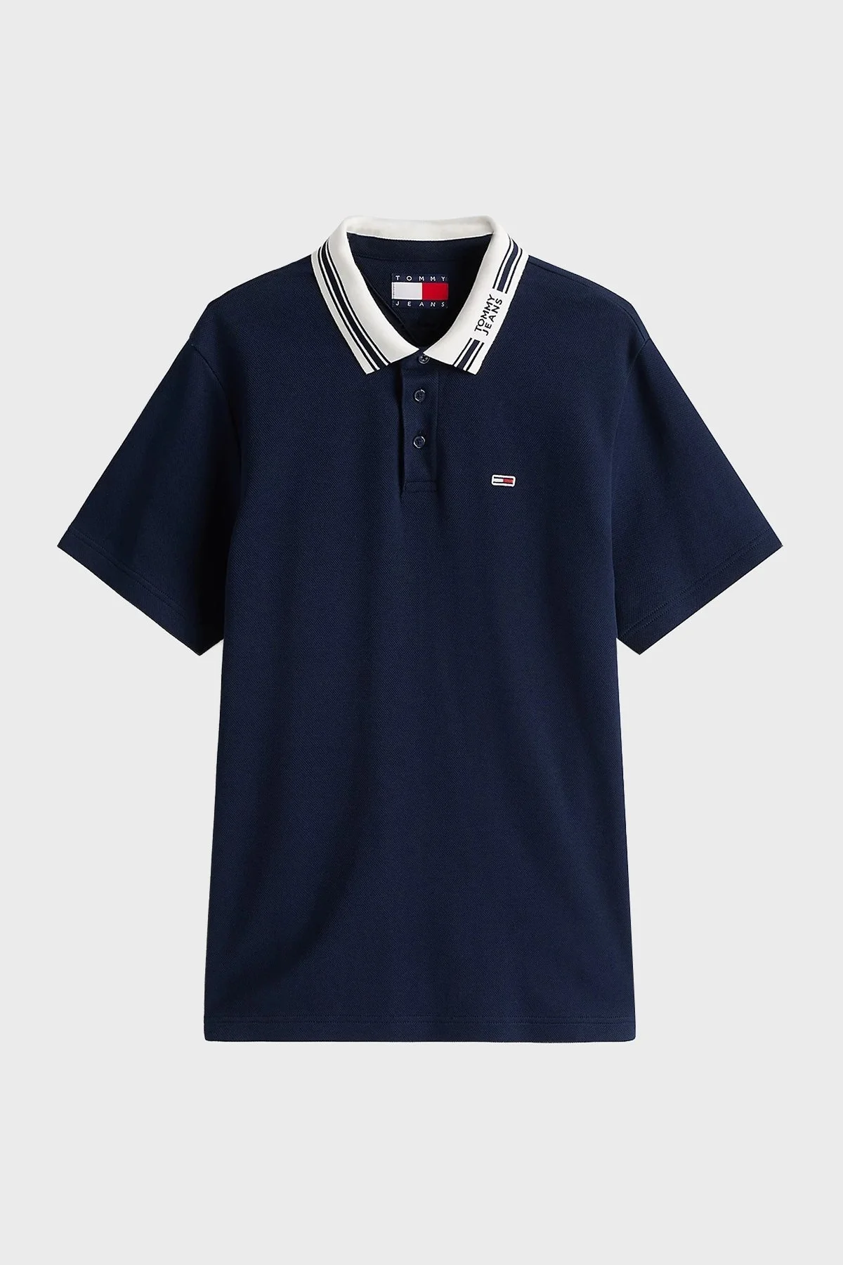 Tommy Jeans Pamuklu Regular Fit Erkek Polo Yaka T Shirt DM0DM20225 C1G LACİVERT - 10
