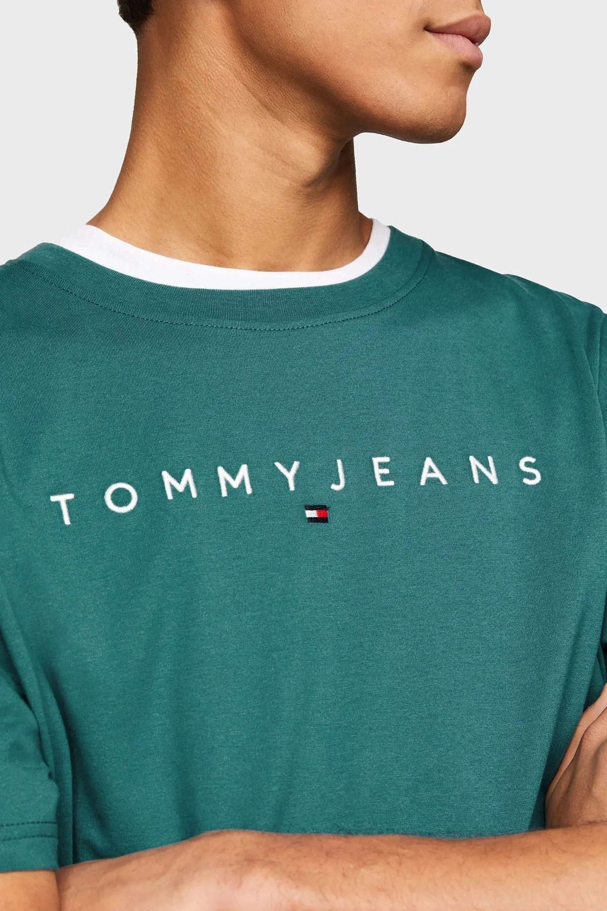 Tommy Jeans Pamuklu Regular Fit Erkek T Shirt DM0DM17993 CT0 TURKUAZ - 3