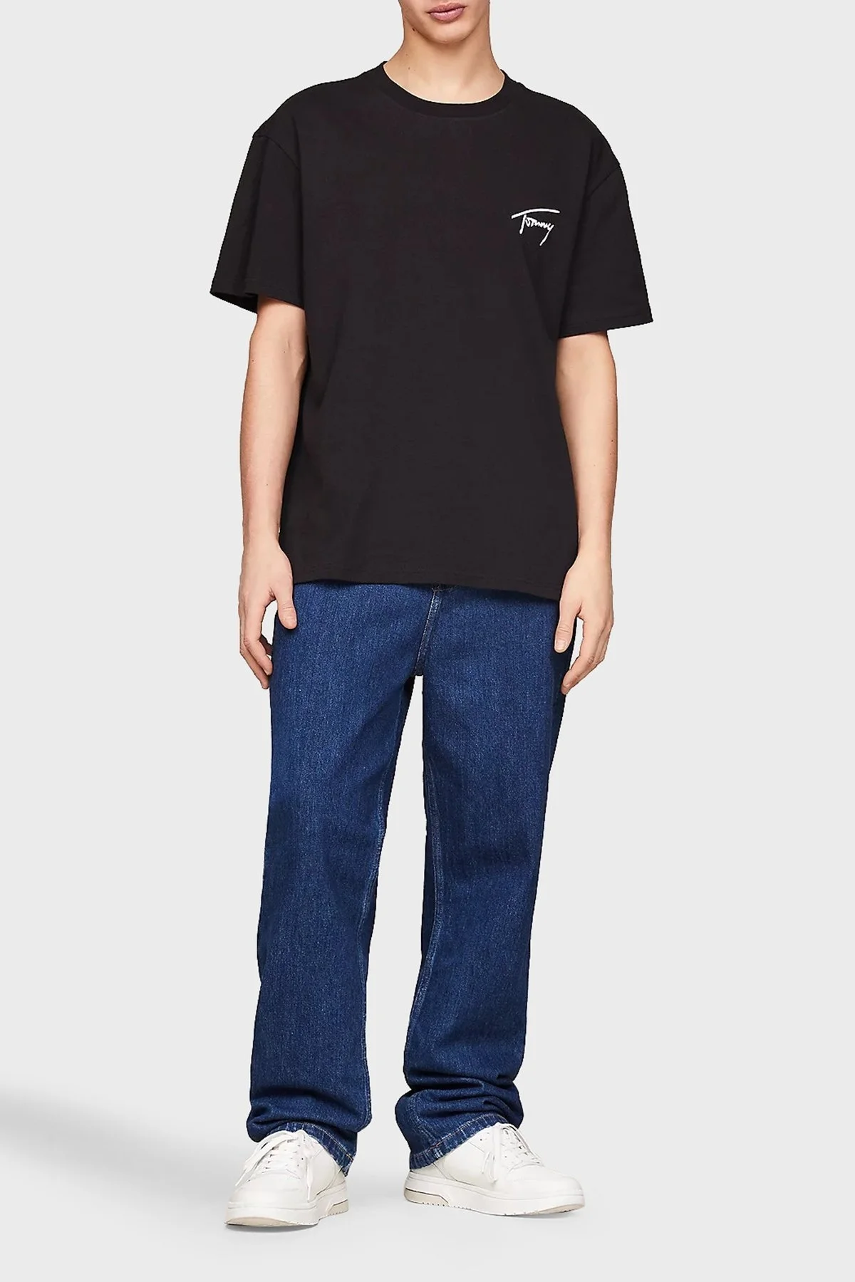 Tommy Jeans Pamuklu Regular Fit Erkek T Shirt DM0DM17994 BDS SİYAH - 2