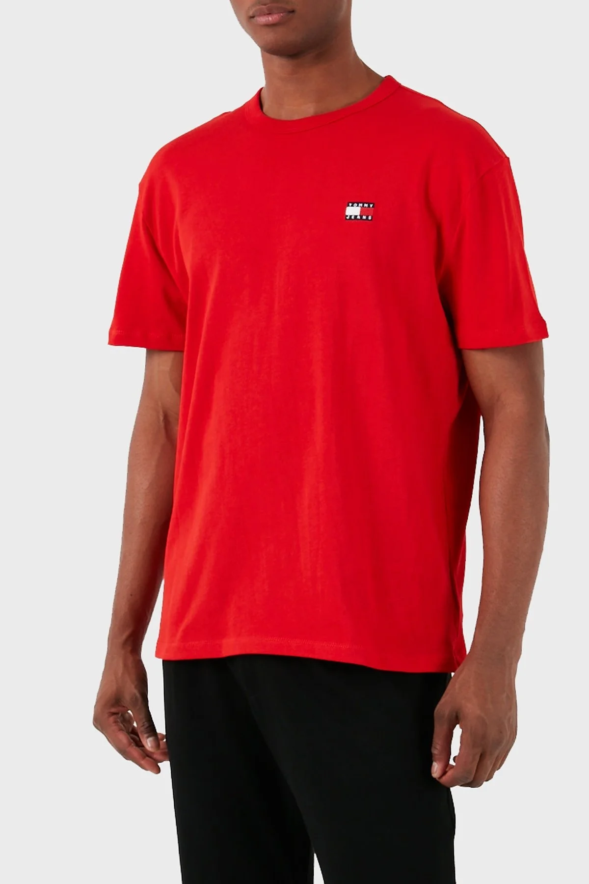 Tommy Jeans Pamuklu Regular Fit Erkek T Shirt DM0DM17995 XNL KIRMIZI - 3