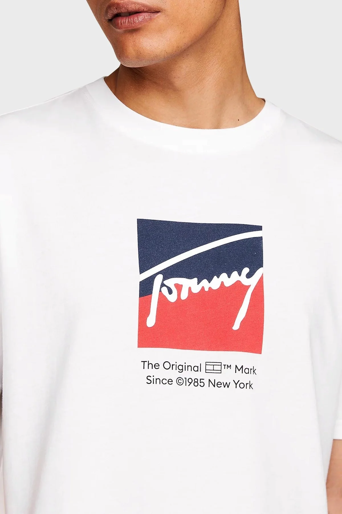 Tommy Jeans Pamuklu Regular Fit Erkek T Shirt DM0DM18524 YBR BEYAZ - 4