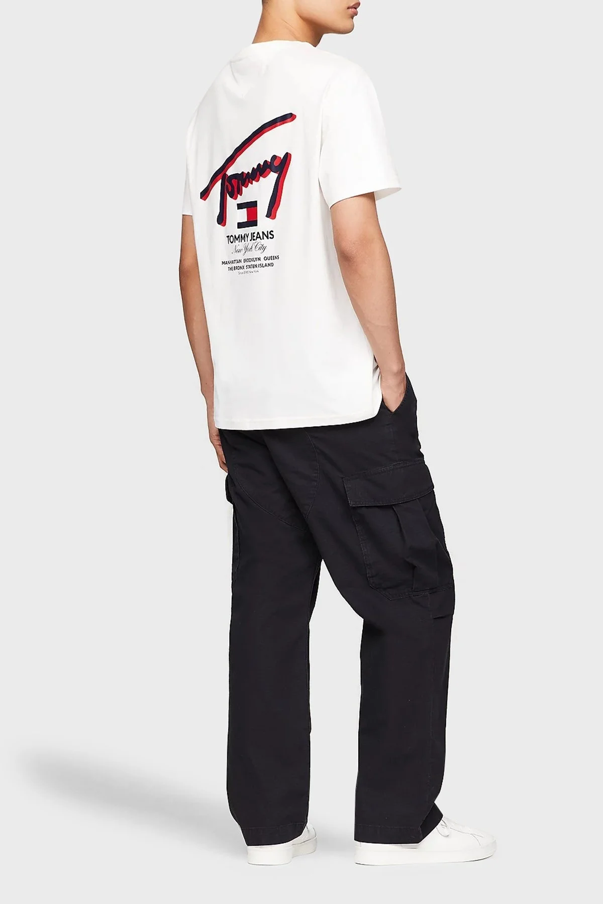 Tommy Jeans Pamuklu Regular Fit Erkek T Shirt DM0DM18574 YBH BEYAZ - 2