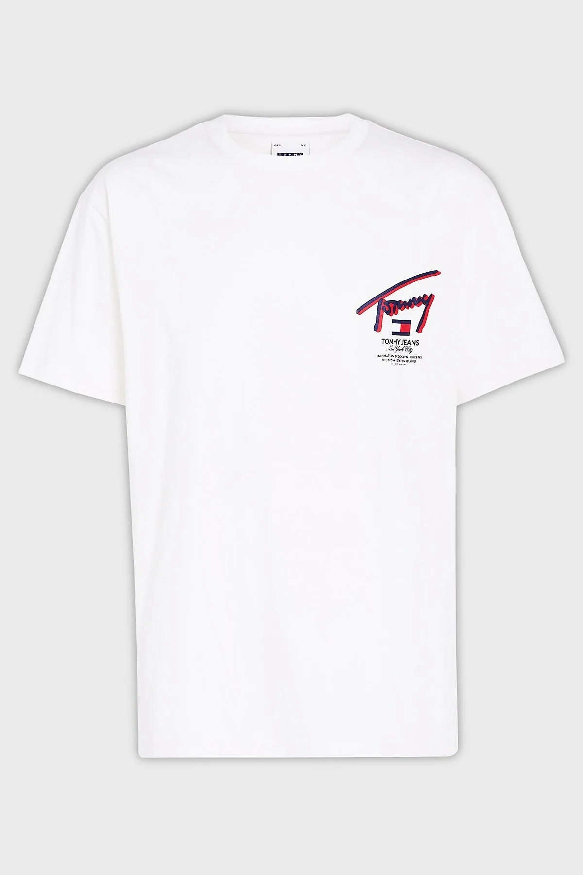 Tommy Jeans Pamuklu Regular Fit Erkek T Shirt DM0DM18574 YBH BEYAZ - 5