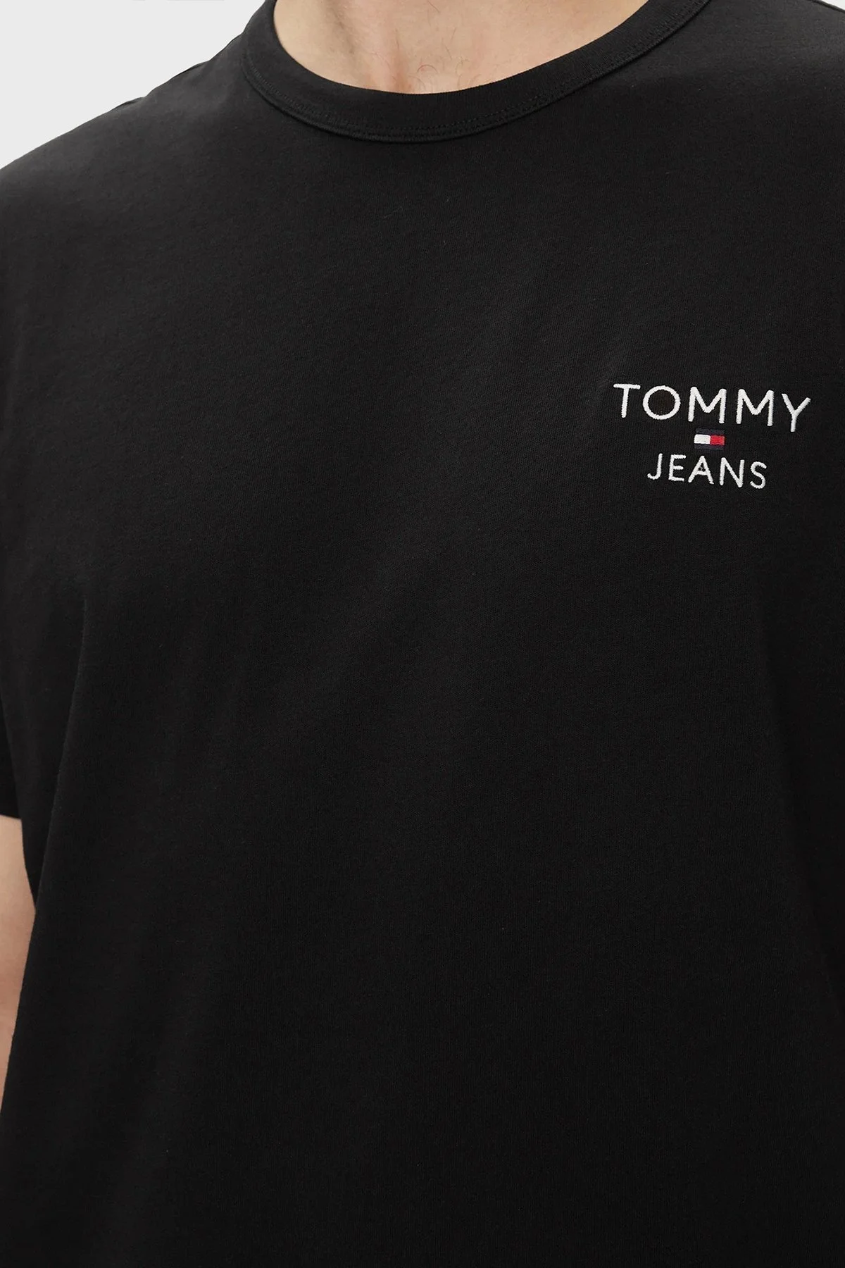 Tommy Jeans Pamuklu Regular Fit Erkek T Shirt DM0DM18872 BDS SİYAH - 5