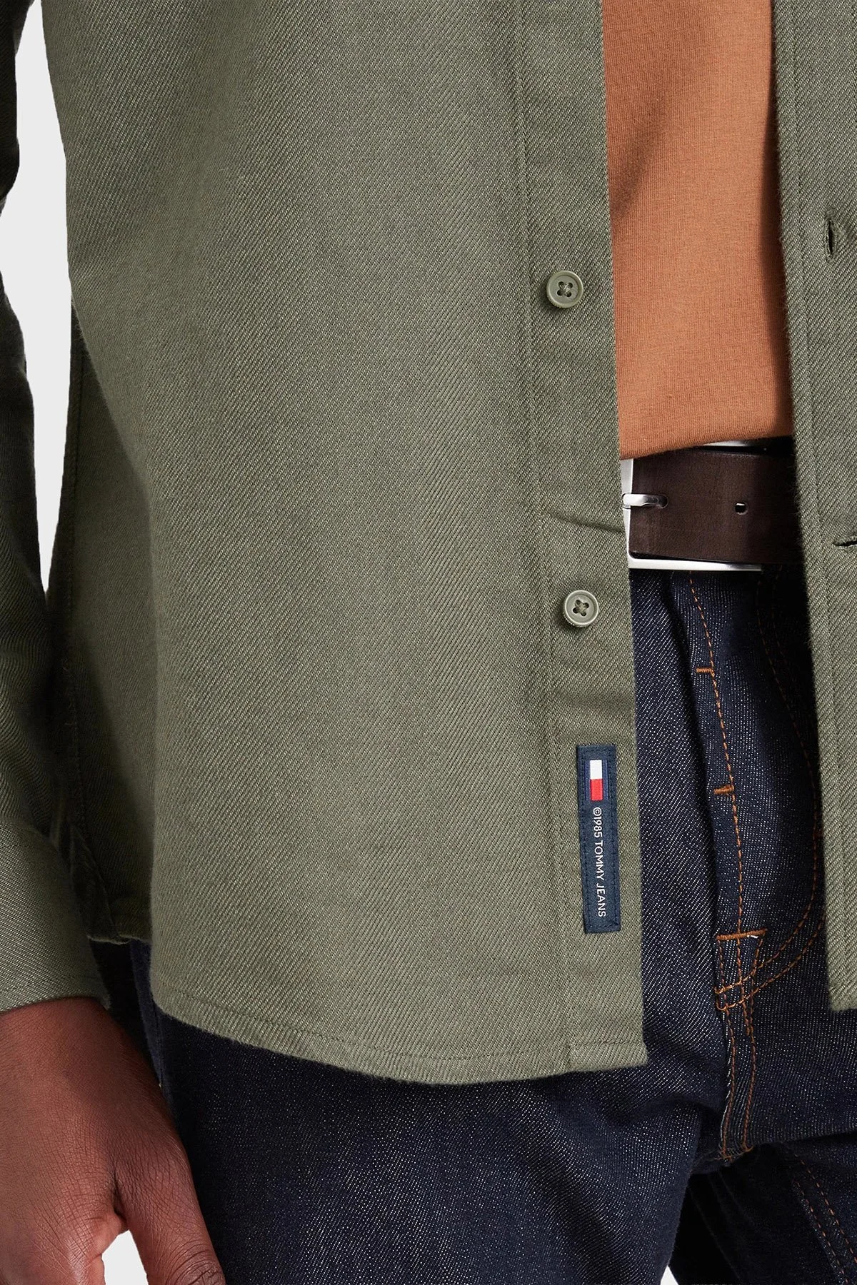 Tommy Jeans Pamuklu Regular Fit Göğüs Cep Detaylı Erkek Gömlek DM0DM23529 M04 Yeşil - 4