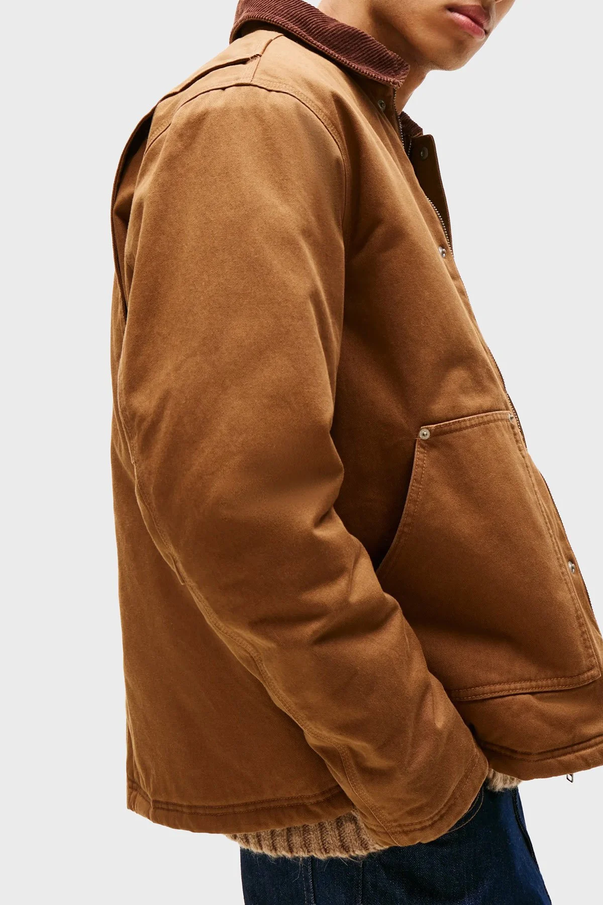 Tommy Jeans Pamuklu Regular Fit Kadife Yaka Detaylı Erkek Ceket DM0DM22047 GVP KAHVE - 4