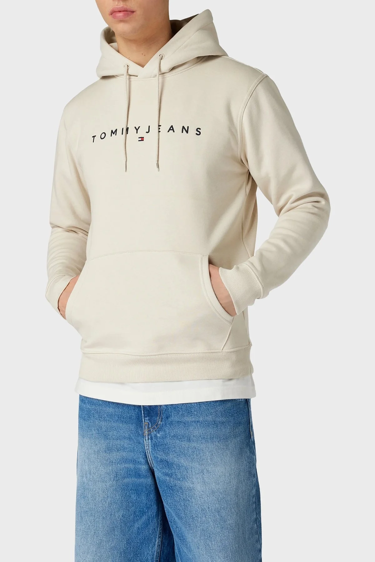 Tommy Jeans Pamuklu Regular Fit Kapüşonlu Erkek Sweat DM0DM17985 ACG BEJ - 1