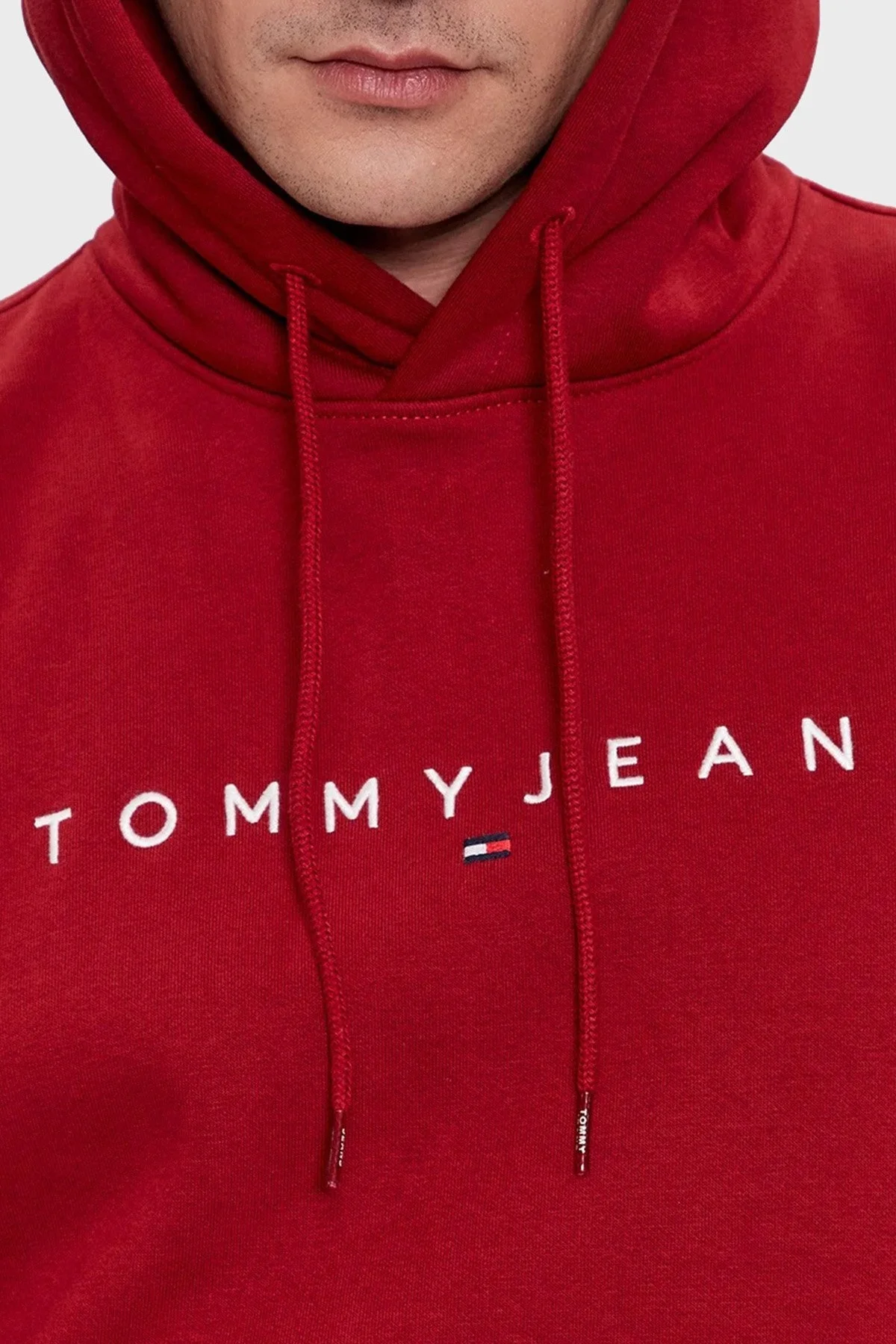 Tommy Jeans Pamuklu Regular Fit Kapüşonlu Erkek Sweat DM0DM17985 XMO KIRMIZI - 3