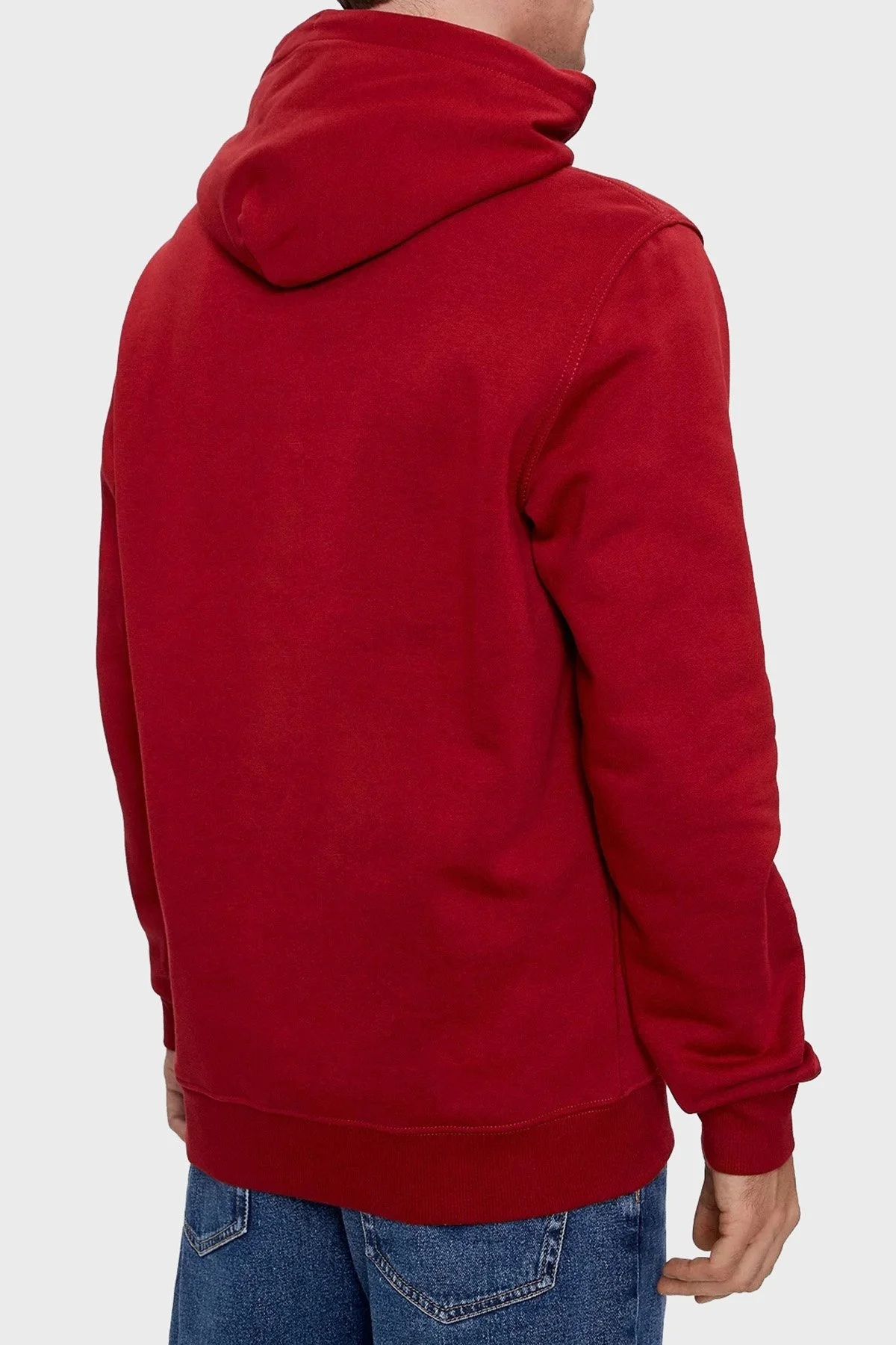 Tommy Jeans Pamuklu Regular Fit Kapüşonlu Erkek Sweat DM0DM17985 XMO KIRMIZI - 7
