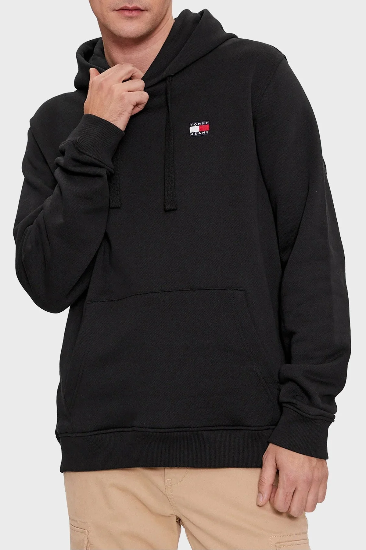 Tommy Jeans Pamuklu Regular Fit Kapüşonlu Erkek Sweat DM0DM17988 BDS SİYAH - 1