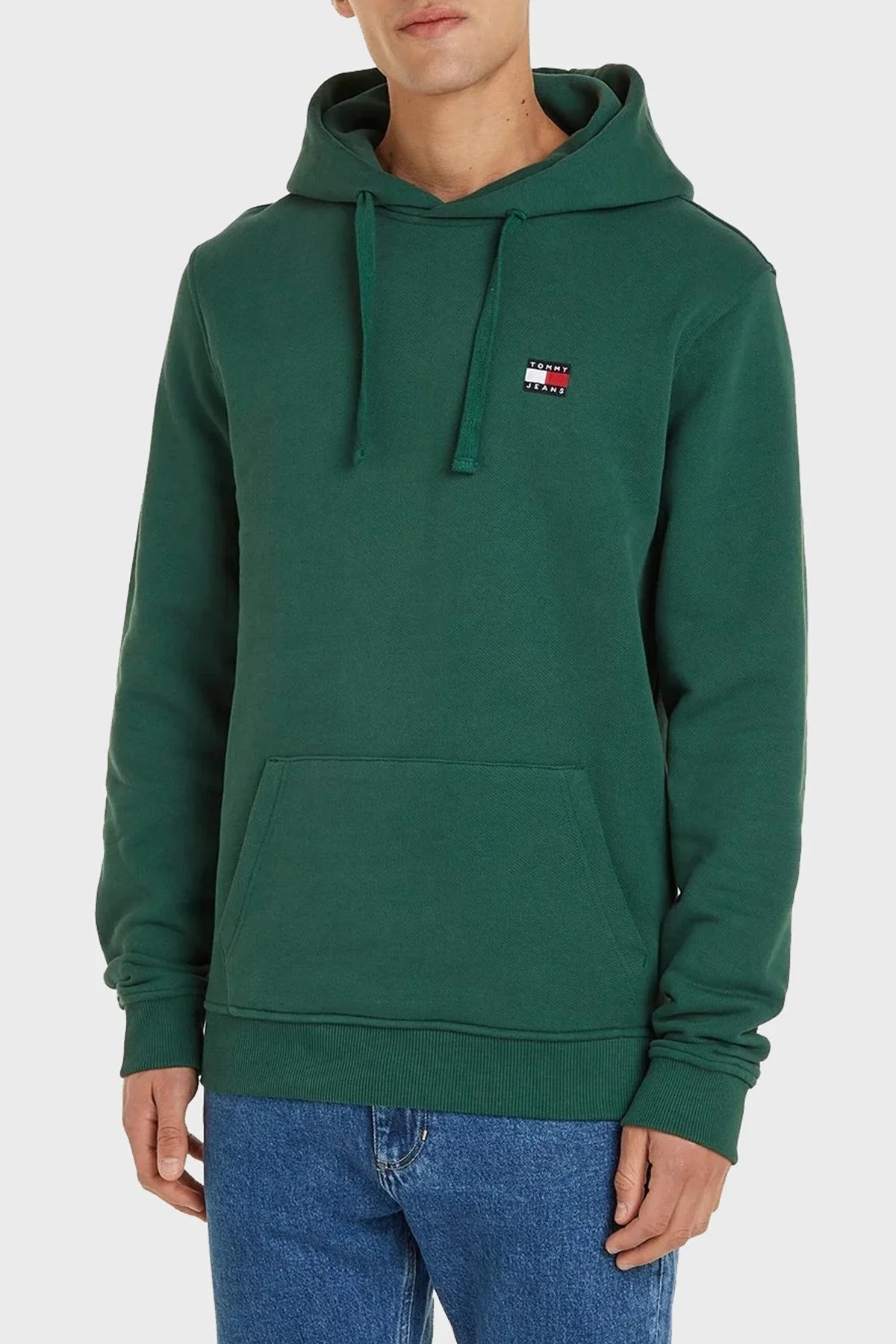 Tommy Jeans Pamuklu Regular Fit Kapüşonlu Erkek Sweat DM0DM17988 L4L YEŞİL - 1