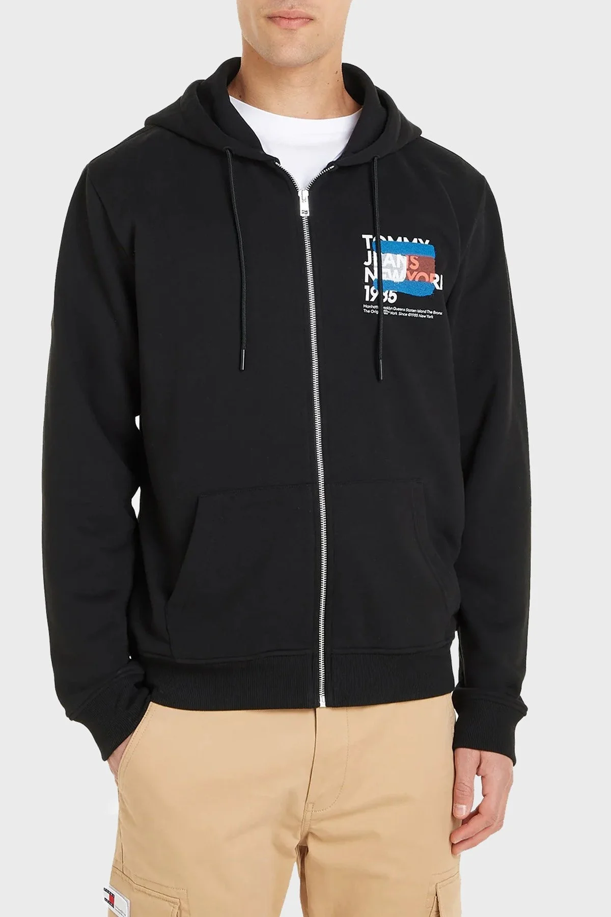 Tommy Jeans Pamuklu Regular Fit Kapüşonlu Erkek Sweat DM0DM18397 BDS SİYAH - 1