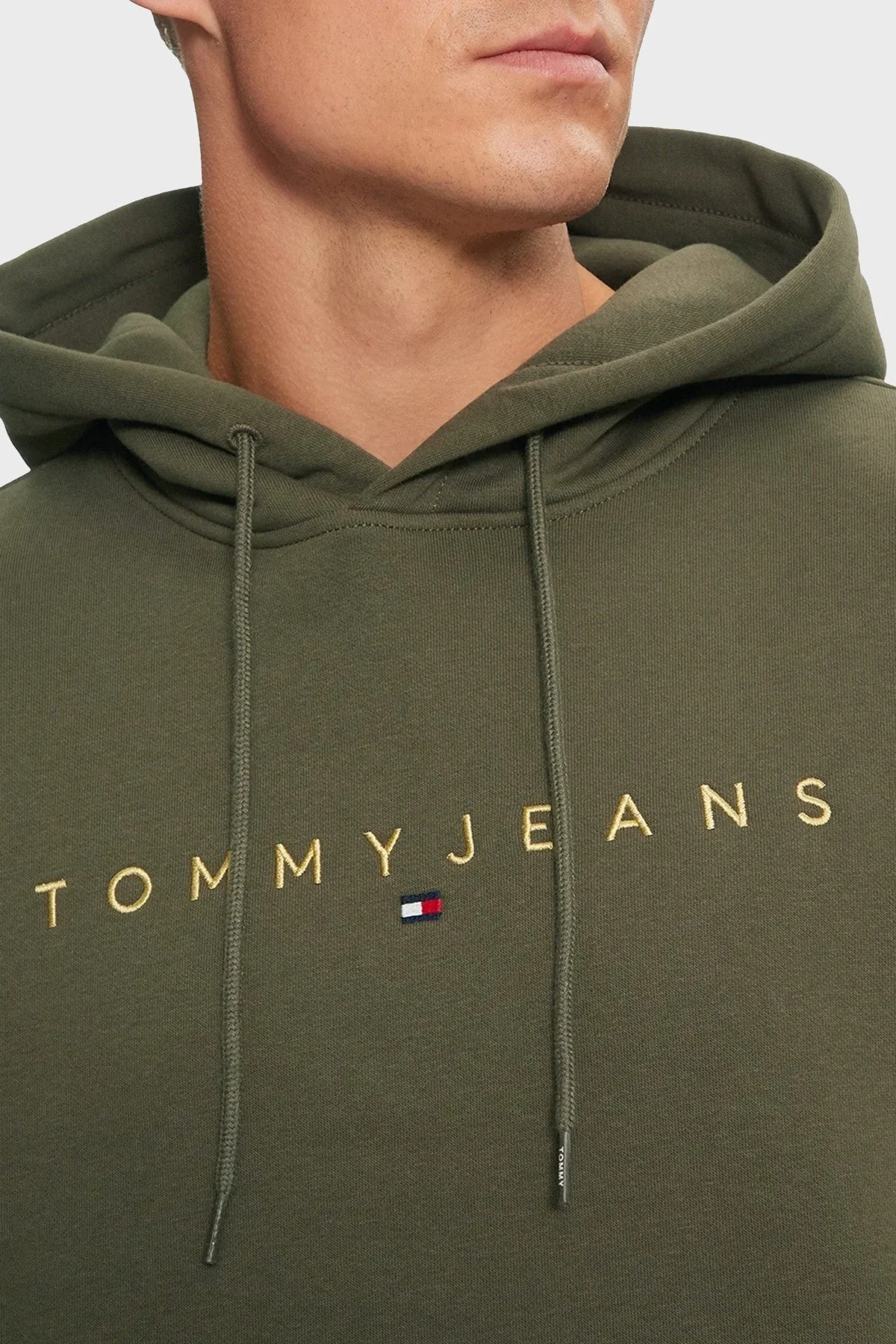 Tommy Jeans Pamuklu Regular Fit Kapüşonlu Erkek Sweat DM0DM20503 M12 YEŞİL - 4