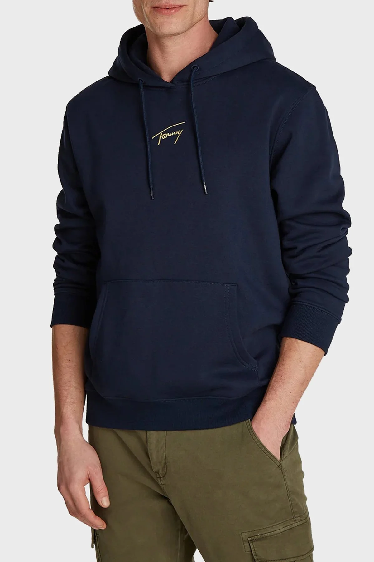 Tommy Jeans Pamuklu Regular Fit Kapüşonlu Erkek Sweat DM0DM20507 C1G LACİVERT - 1