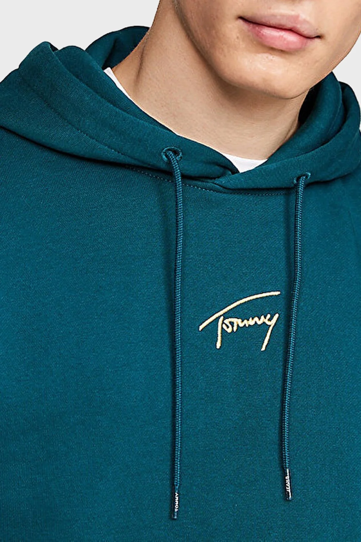 Tommy Jeans Pamuklu Regular Fit Kapüşonlu Erkek Sweat DM0DM20507 CWG KOYU YEŞİL - 9