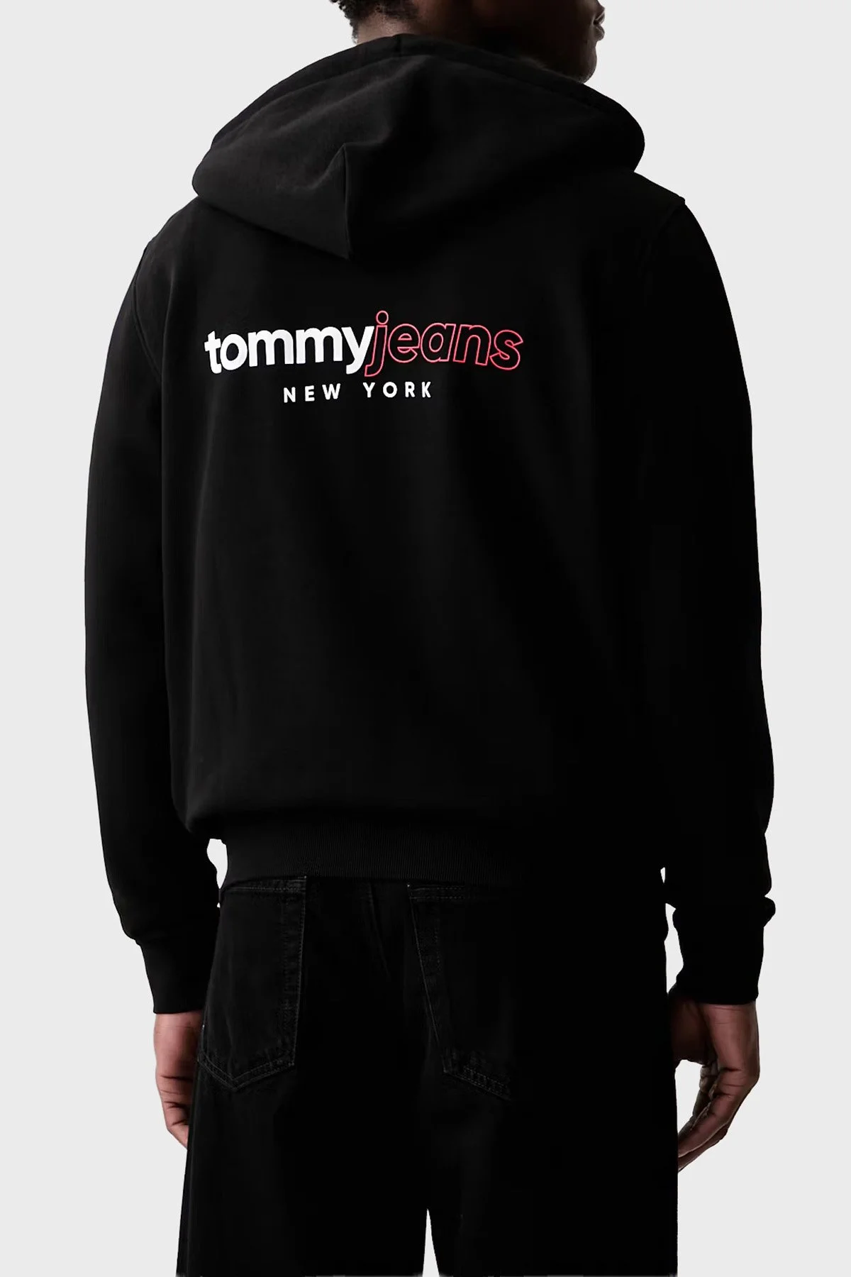 Tommy Jeans Pamuklu Regular Fit Kapüşonlu Erkek Sweat DM0DM23404 BDS Siyah - 3