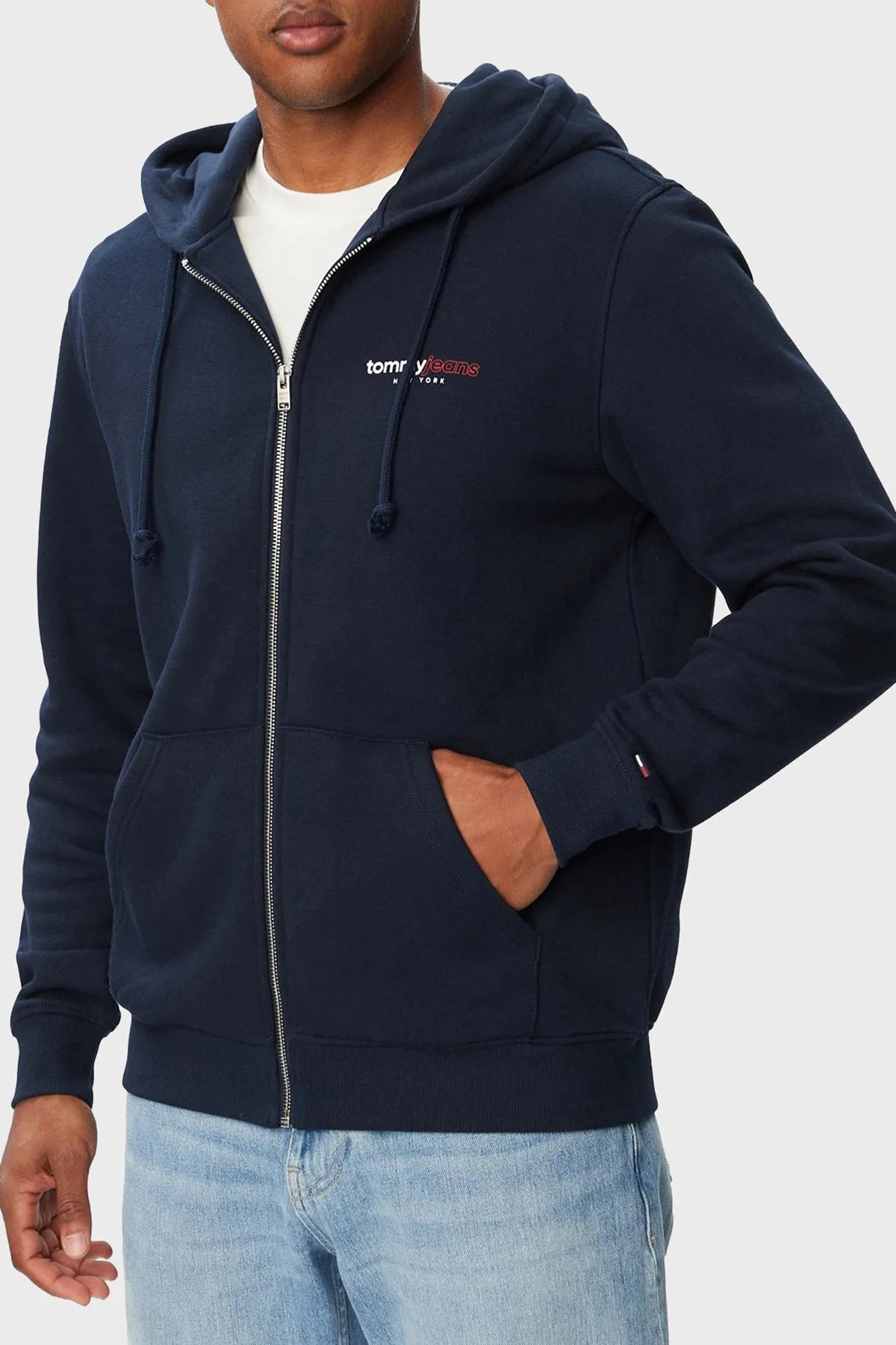 Tommy Jeans Pamuklu Regular Fit Kapüşonlu Erkek Sweat DM0DM23404 C1G Lacivert - 1