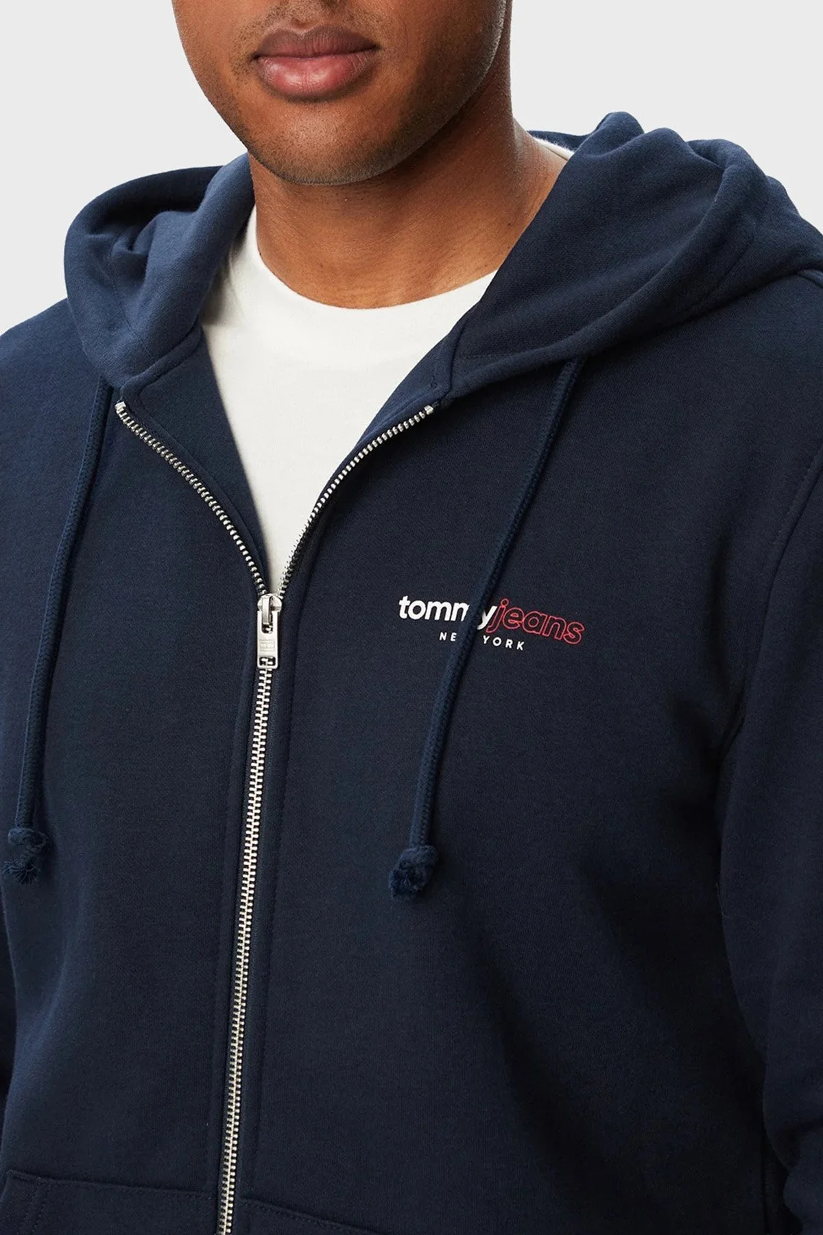 Tommy Jeans Pamuklu Regular Fit Kapüşonlu Erkek Sweat DM0DM23404 C1G Lacivert - 4