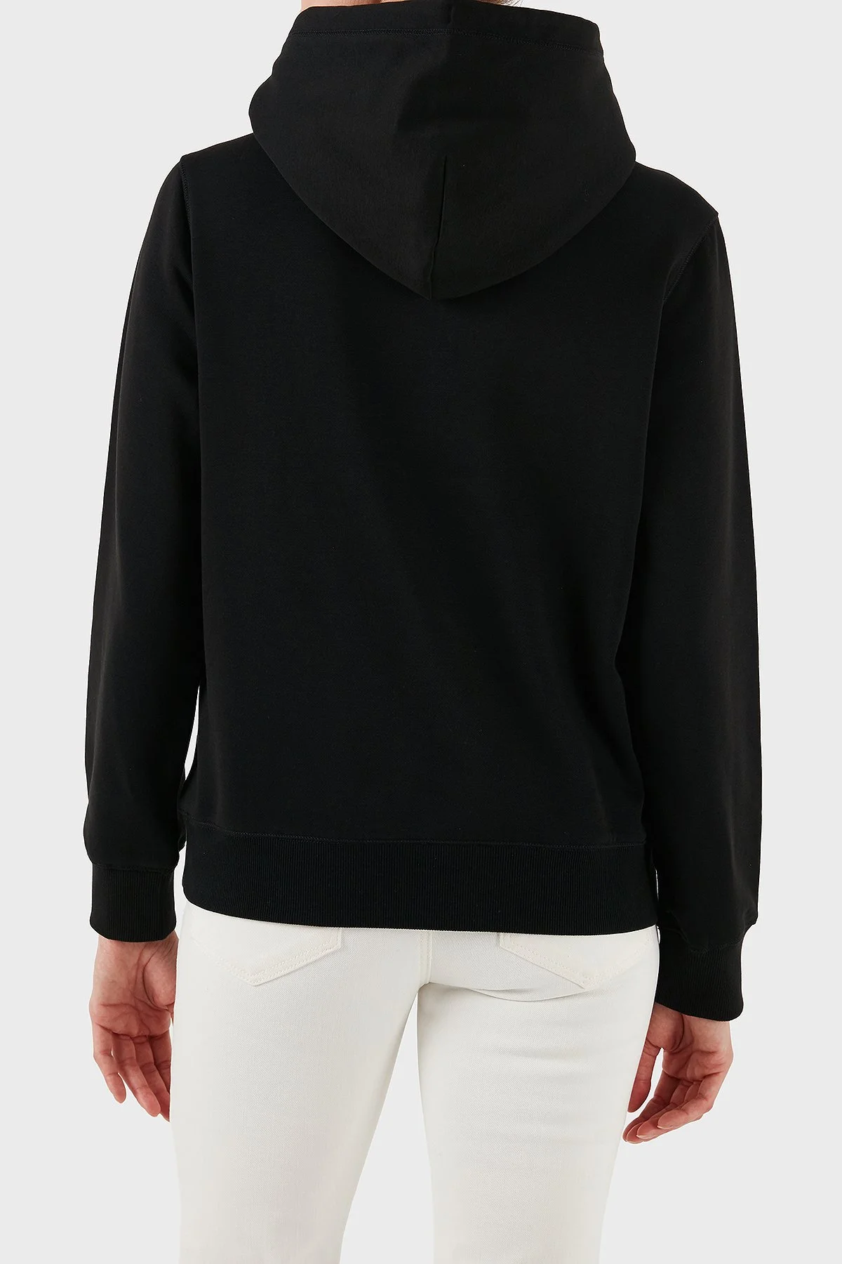 Tommy Jeans Pamuklu Regular Fit Kapüşonlu Logolu Bayan Sweat DW0DW21963 BDS SİYAH - 3