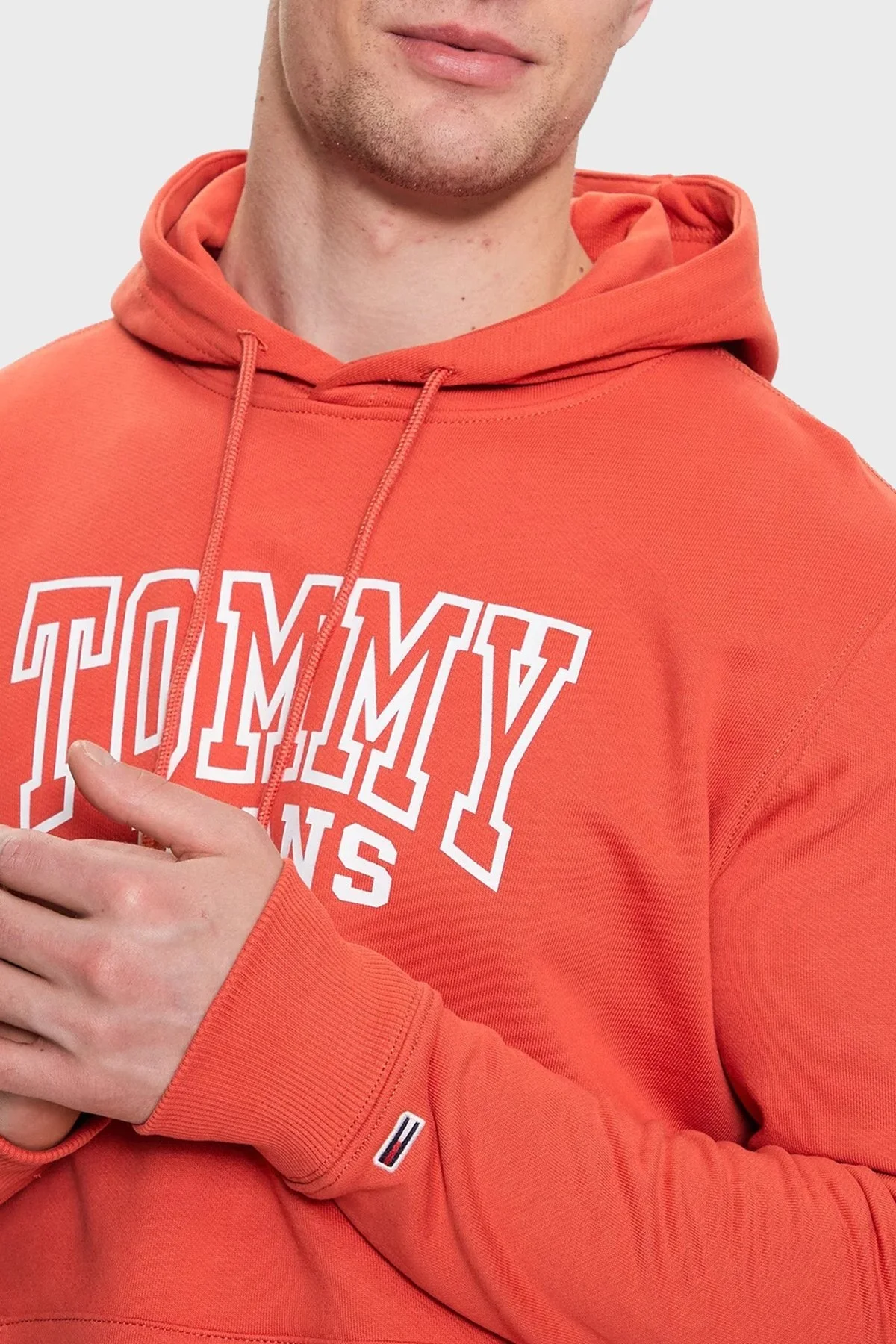 Tommy Jeans Pamuklu Regular Fit Kapüşonlu Yaka Erkek Sweat DM0DM16792 XM4 KİREMİT - 3