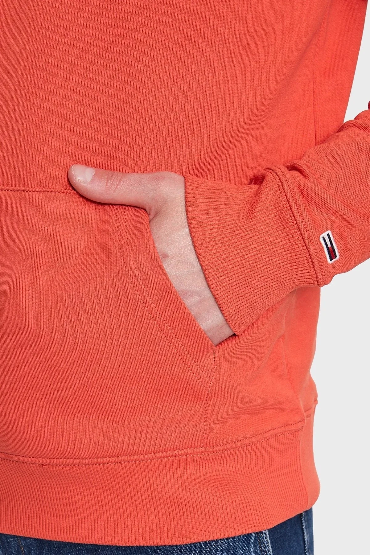 Tommy Jeans Pamuklu Regular Fit Kapüşonlu Yaka Erkek Sweat DM0DM16792 XM4 KİREMİT - 4