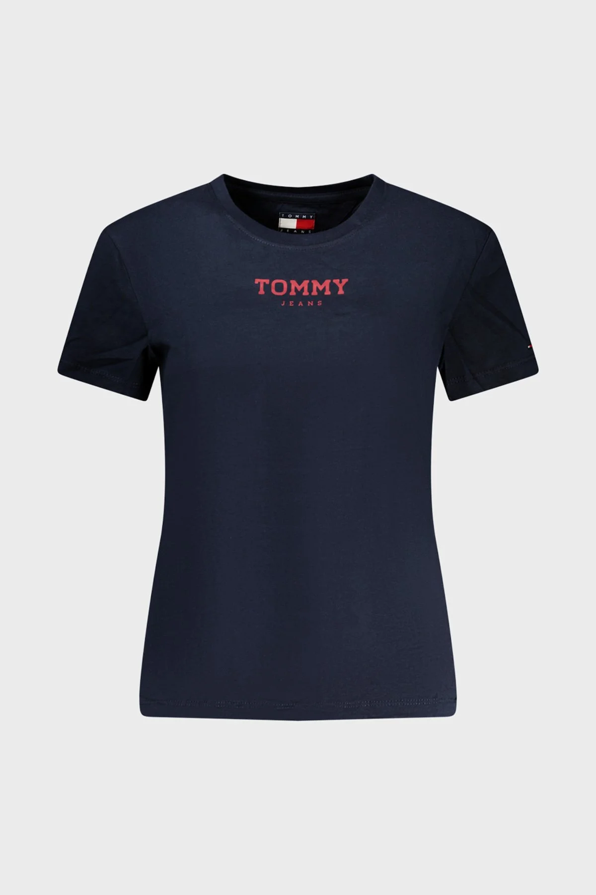 Tommy Jeans Pamuklu Regular Fit Logolu Bisiklet Yaka Kadın T Shirt DW0DW21842 C1G LACİVERT - 4