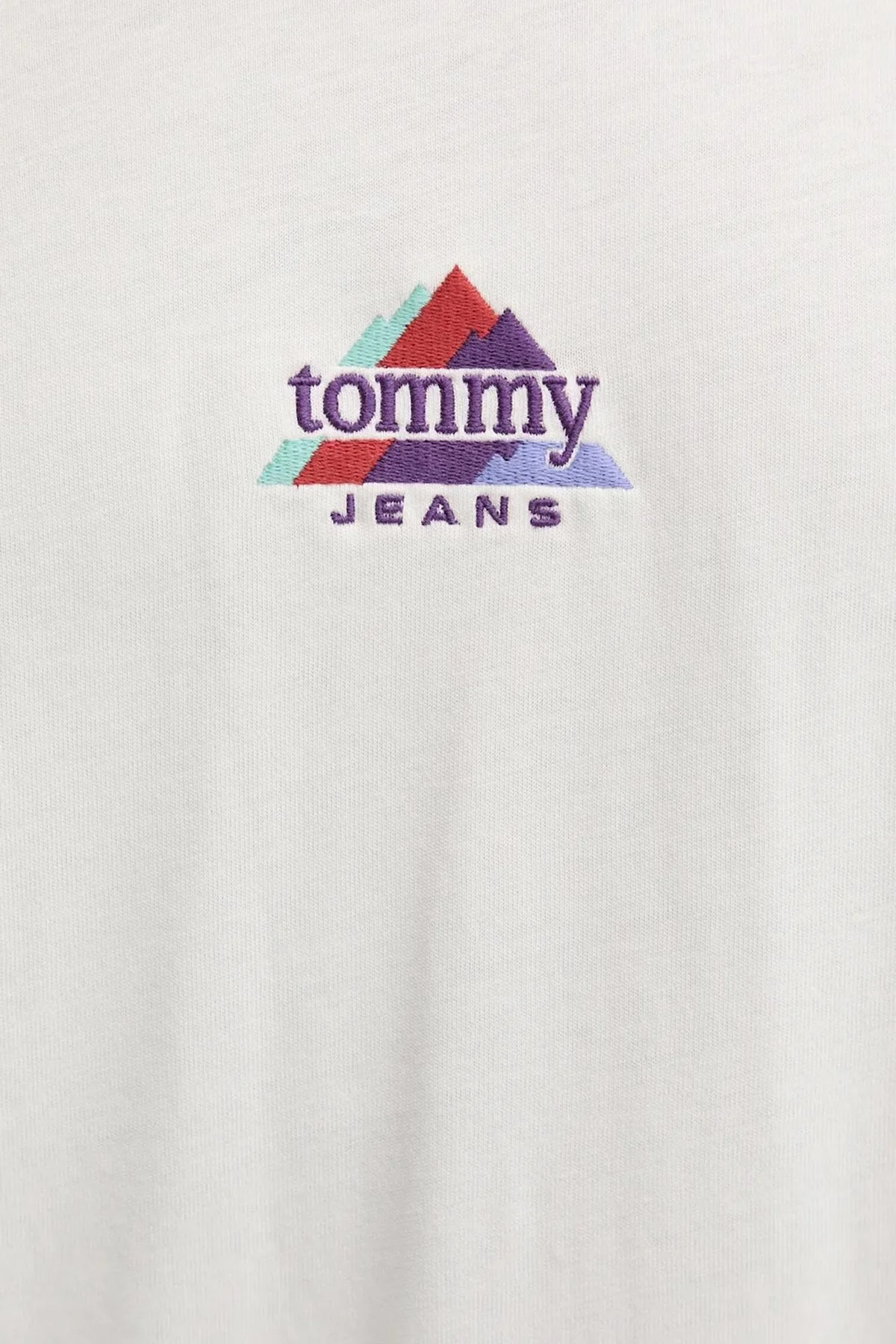 Tommy Jeans Pamuklu Regular Fit Logolu Bisiklet Yaka Erkek T Shirt DM0DM22311 YBH BEYAZ - 5
