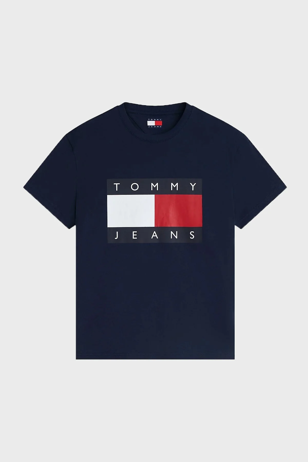 Tommy Jeans Pamuklu Regular Fit Logolu Bisiklet Yaka Erkek T Shirt DM0DM22645 C1G LACİVERT - 5